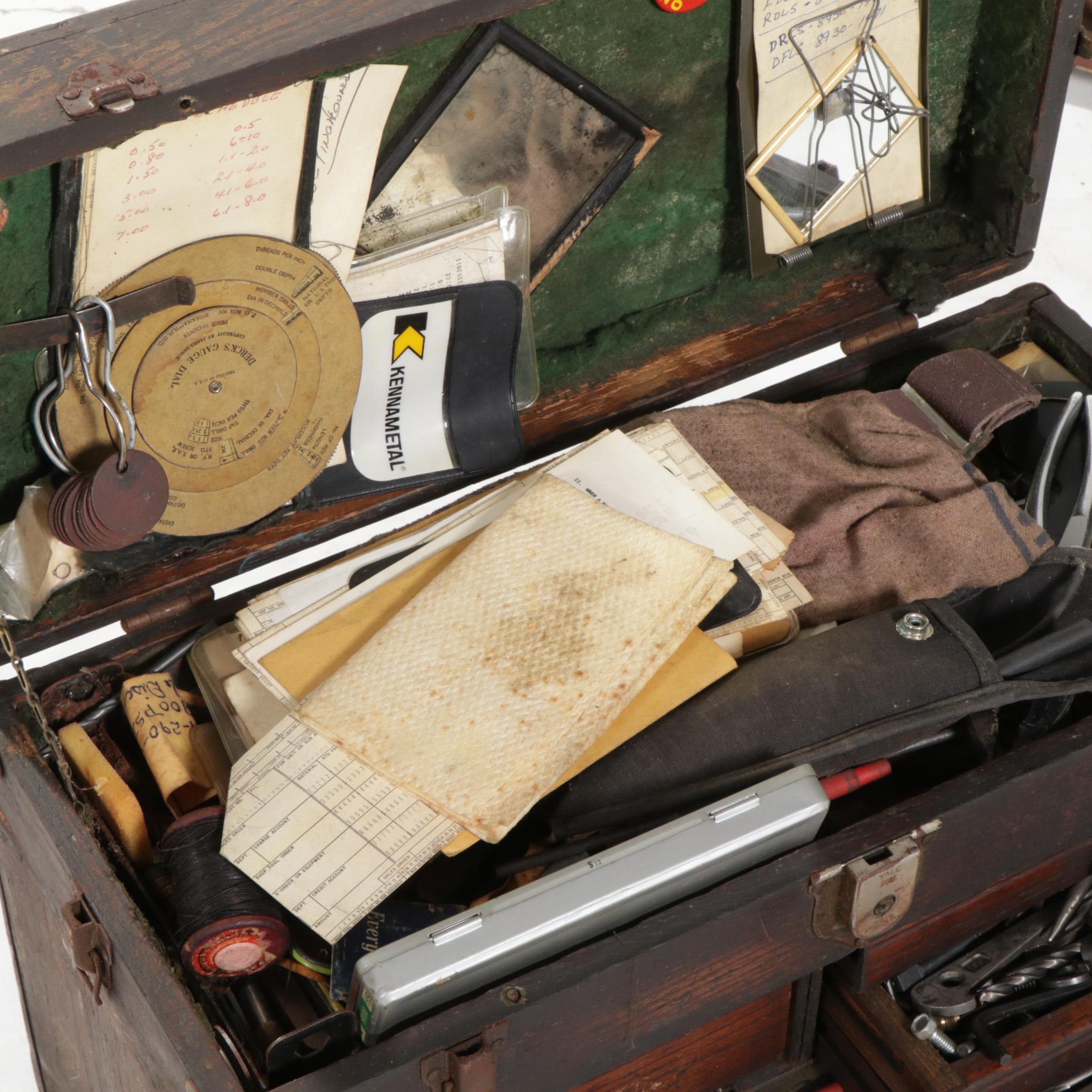 Yale Machinist Toolbox and Large Tool Chest With Tool, Early to Mid-20th Century
