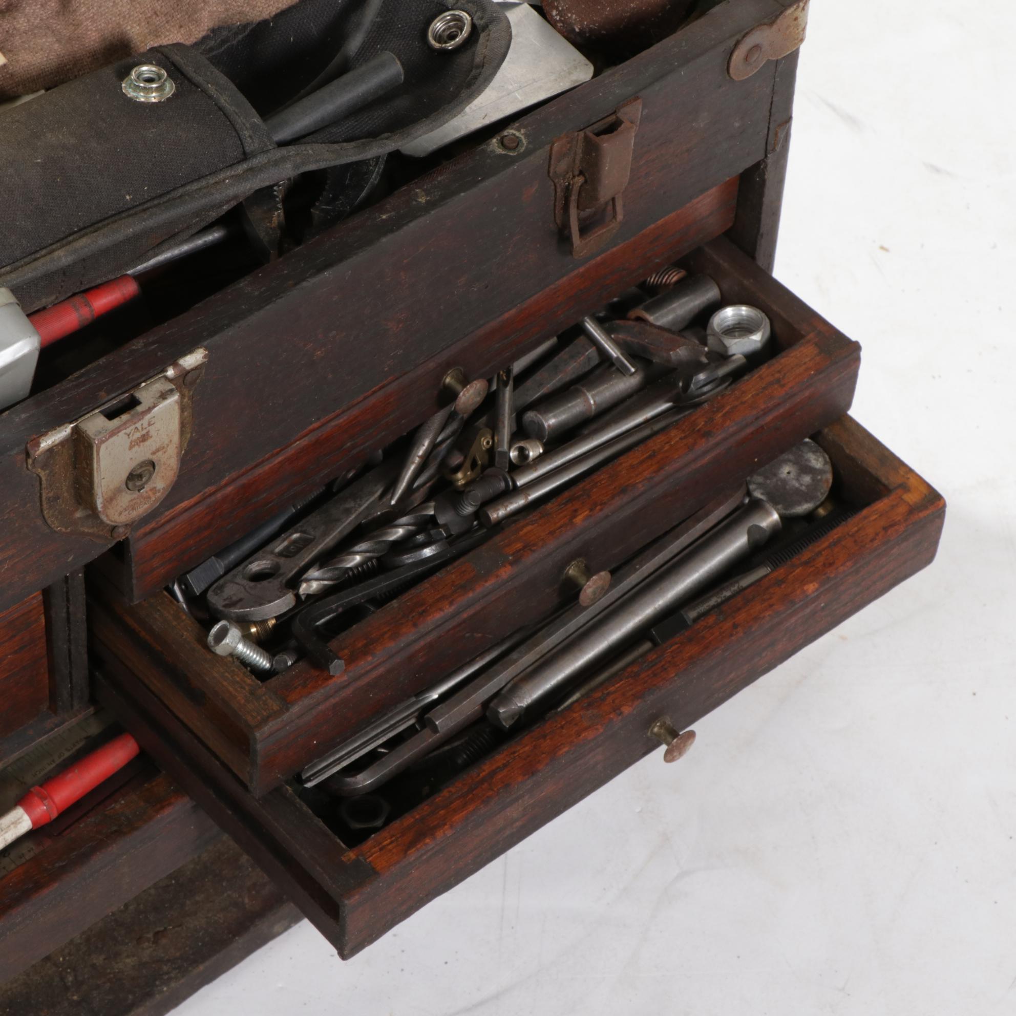 Yale Machinist Toolbox and Large Tool Chest With Tool, Early to Mid-20th Century