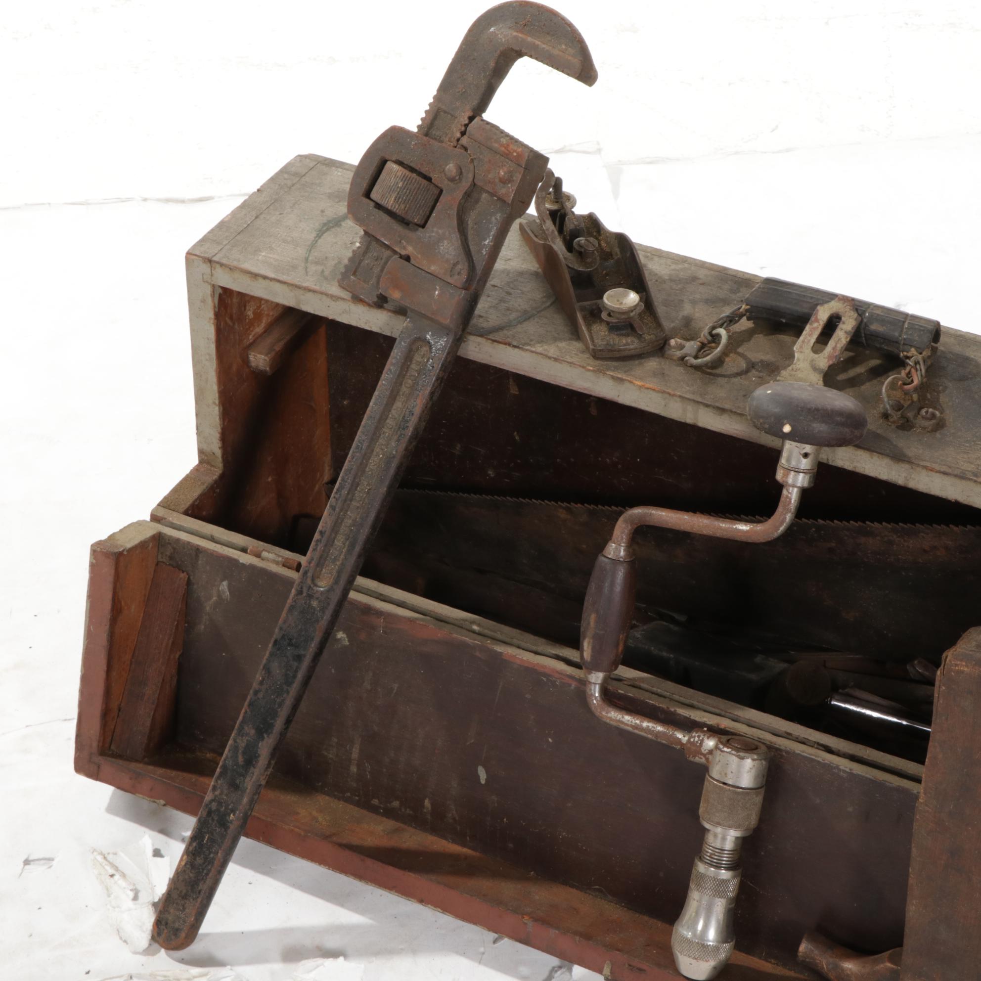 Yale Machinist Toolbox and Large Tool Chest With Tool, Early to Mid-20th Century
