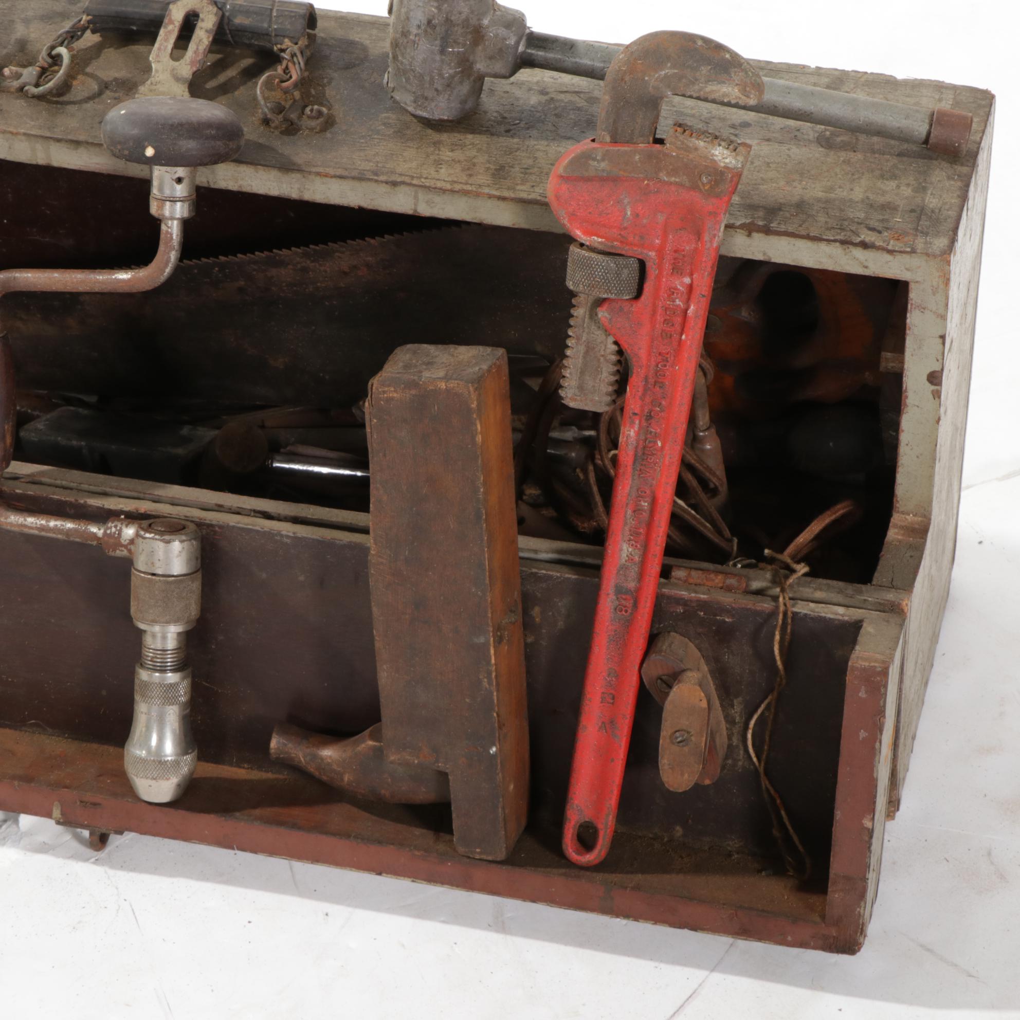 Yale Machinist Toolbox and Large Tool Chest With Tool, Early to Mid-20th Century