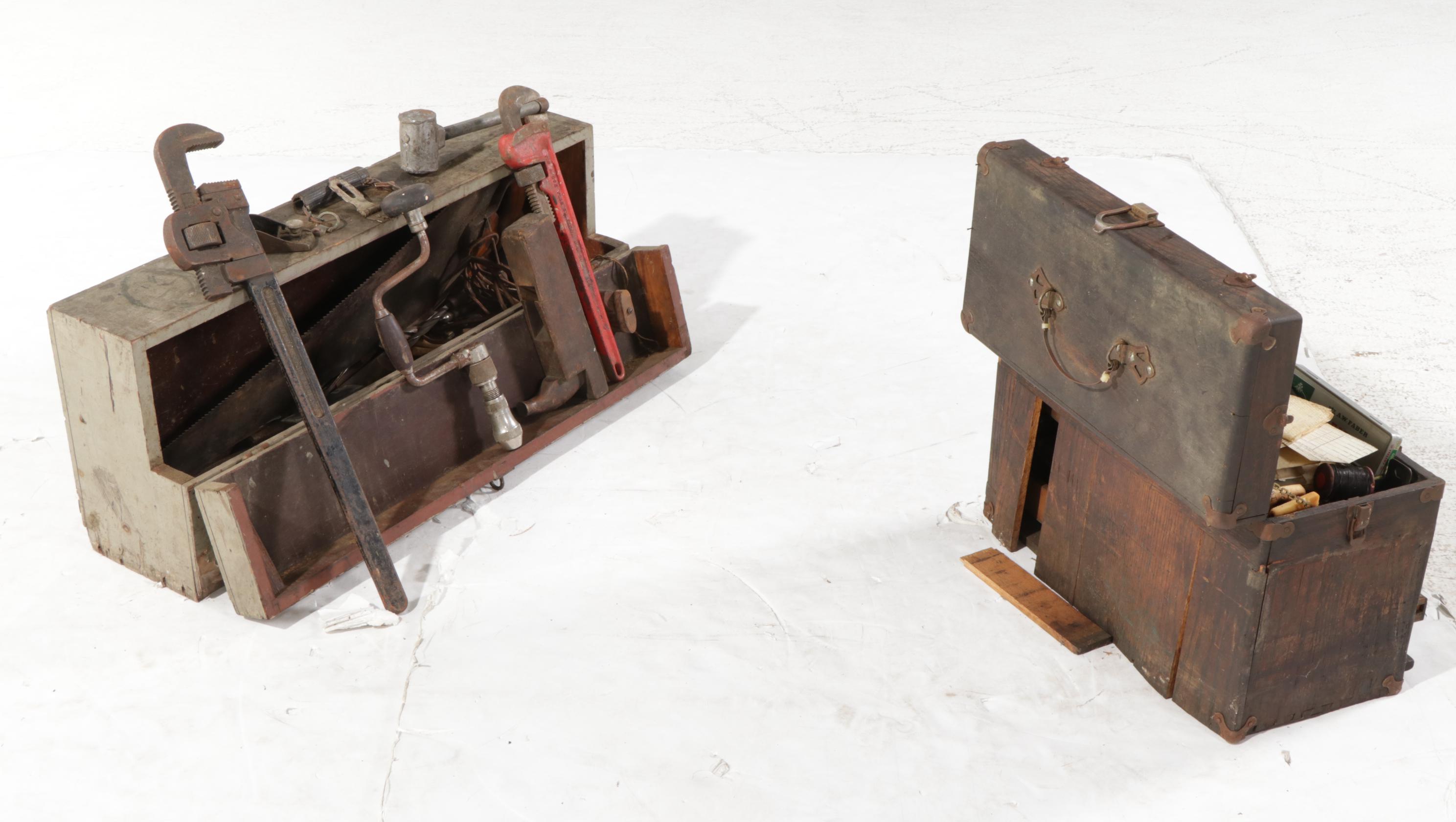Yale Machinist Toolbox and Large Tool Chest With Tool, Early to Mid-20th Century