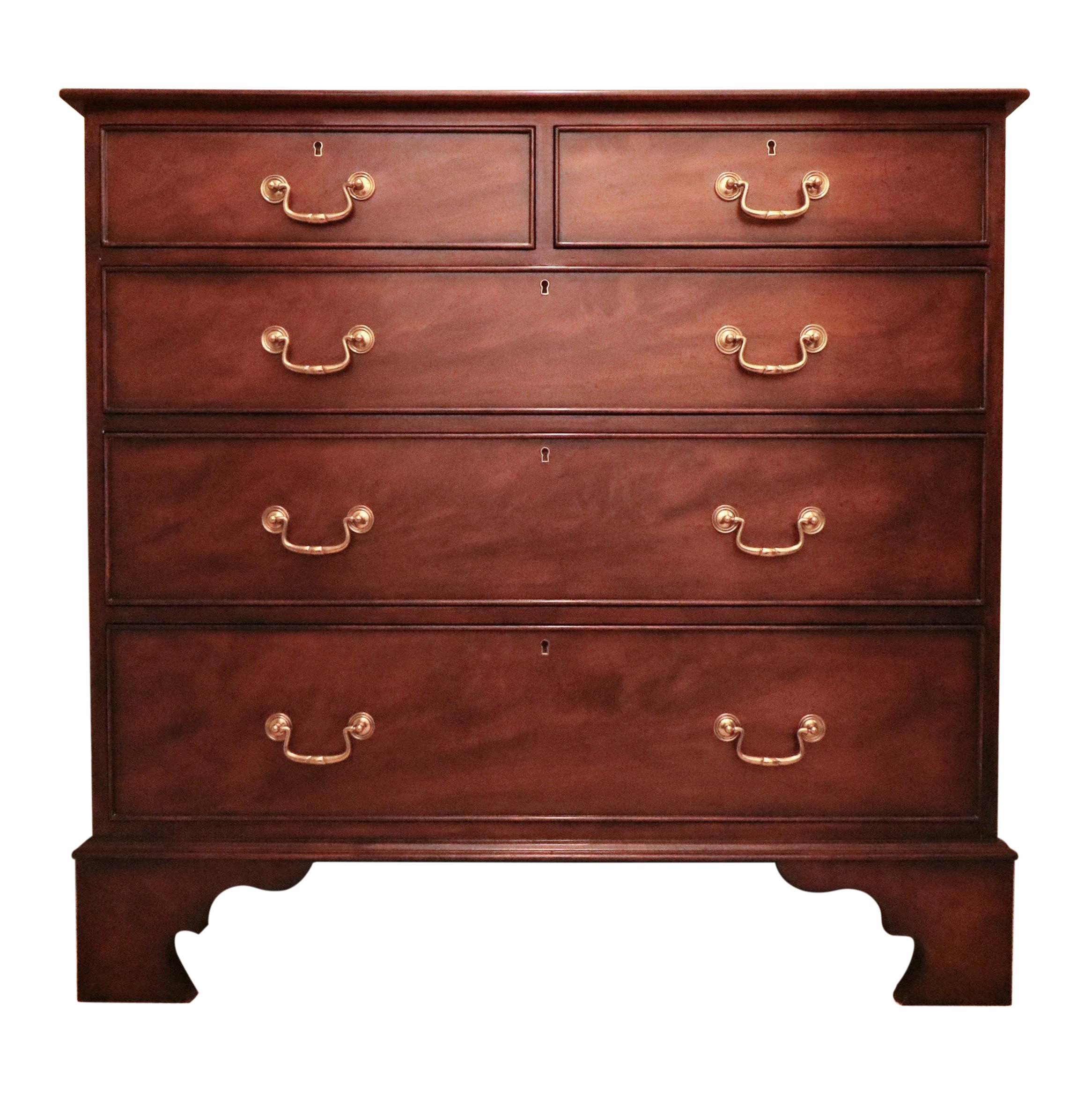 Modern History George III Style Mahogany Five-Drawer Chest