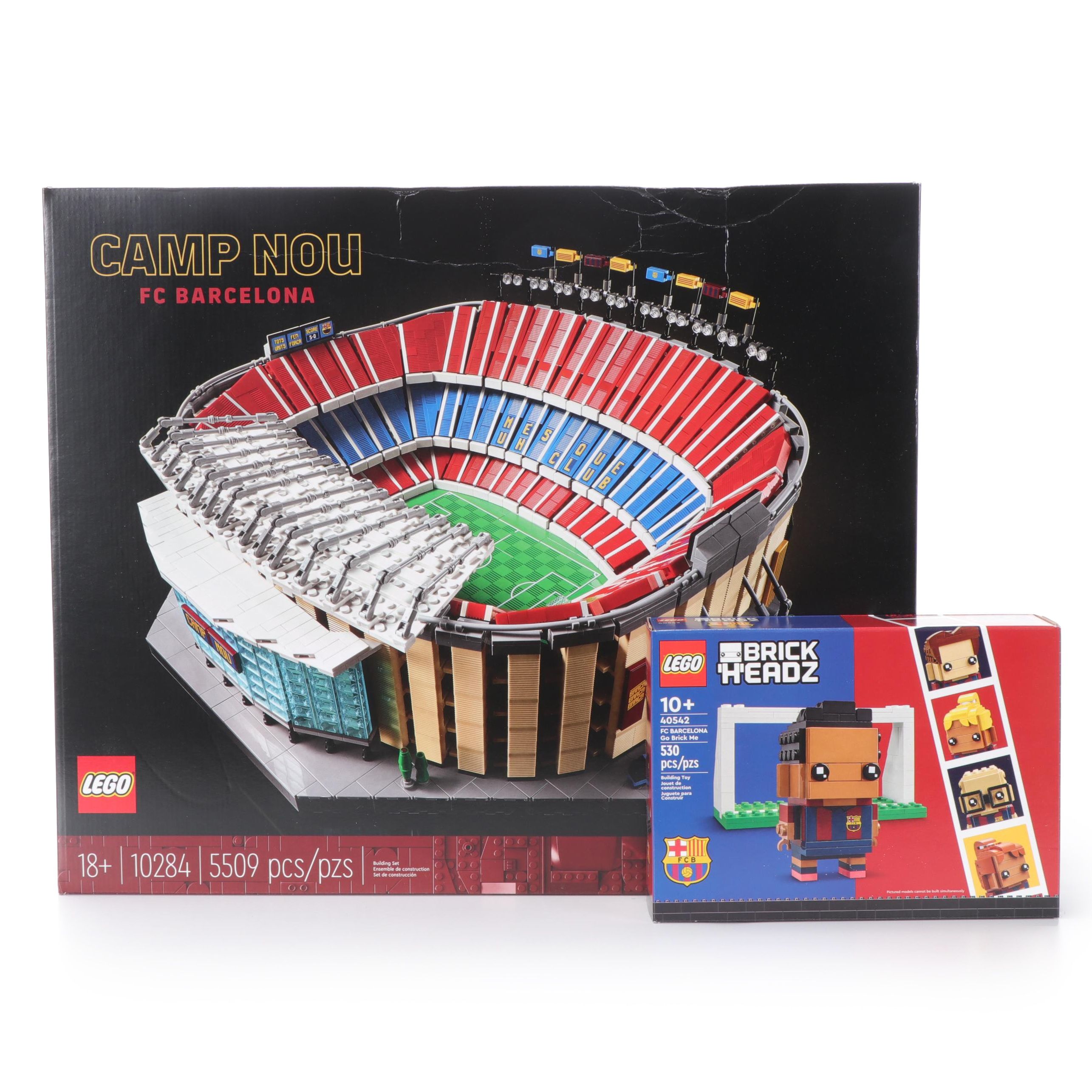 LEGO FC Barcelona Camp Nou Stadium and BrickHeadz Character