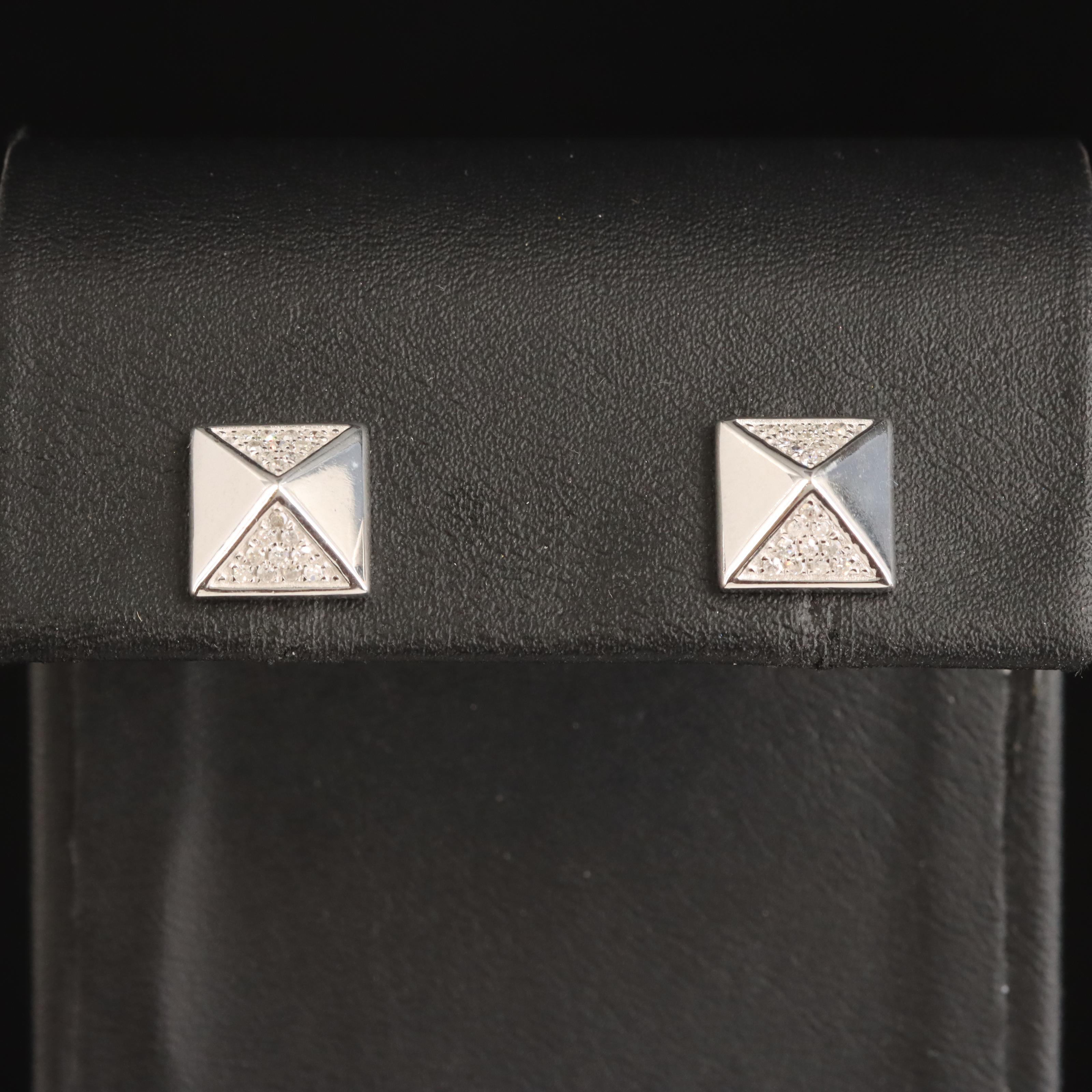 Sterling Diamond Stud Earrings