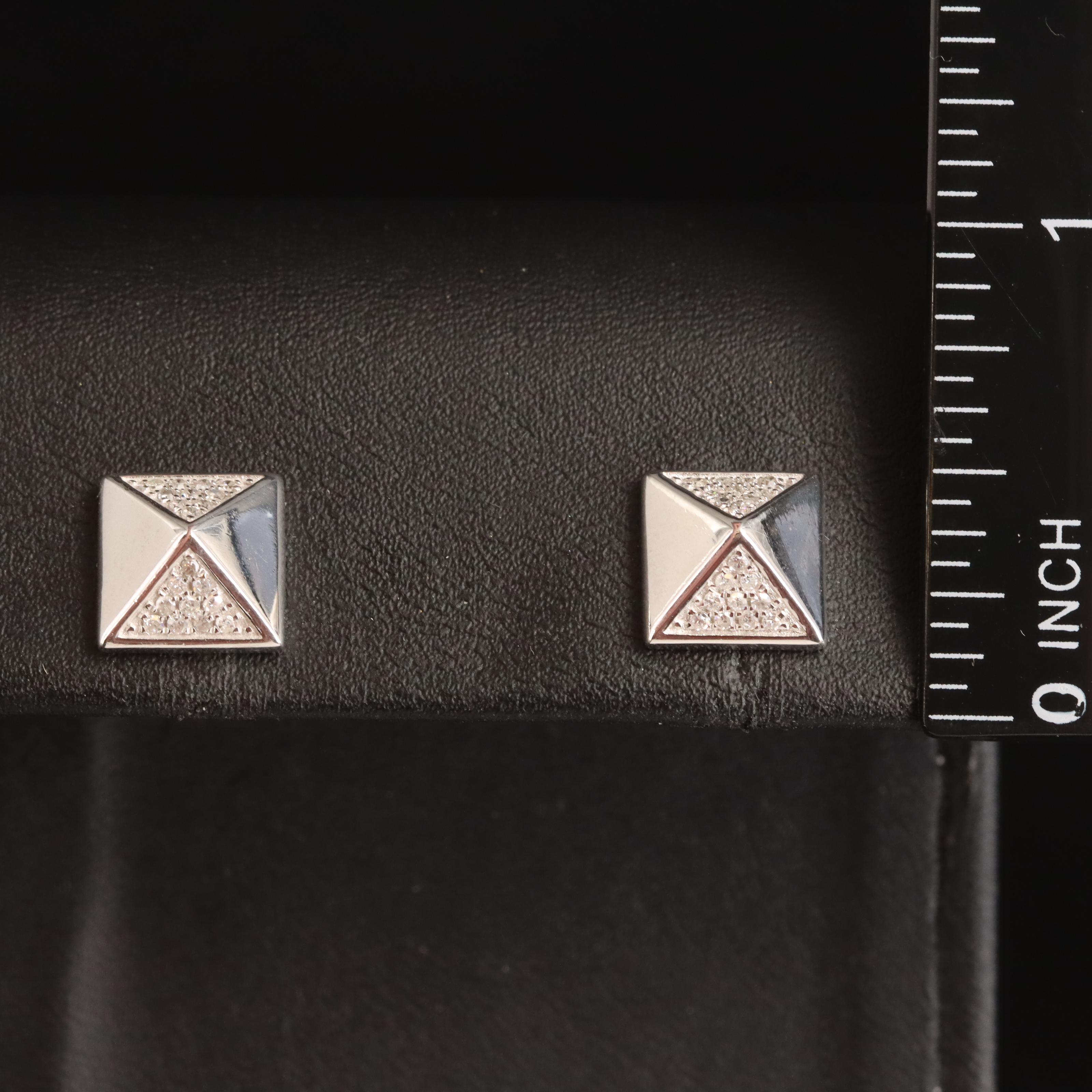 Sterling Diamond Stud Earrings