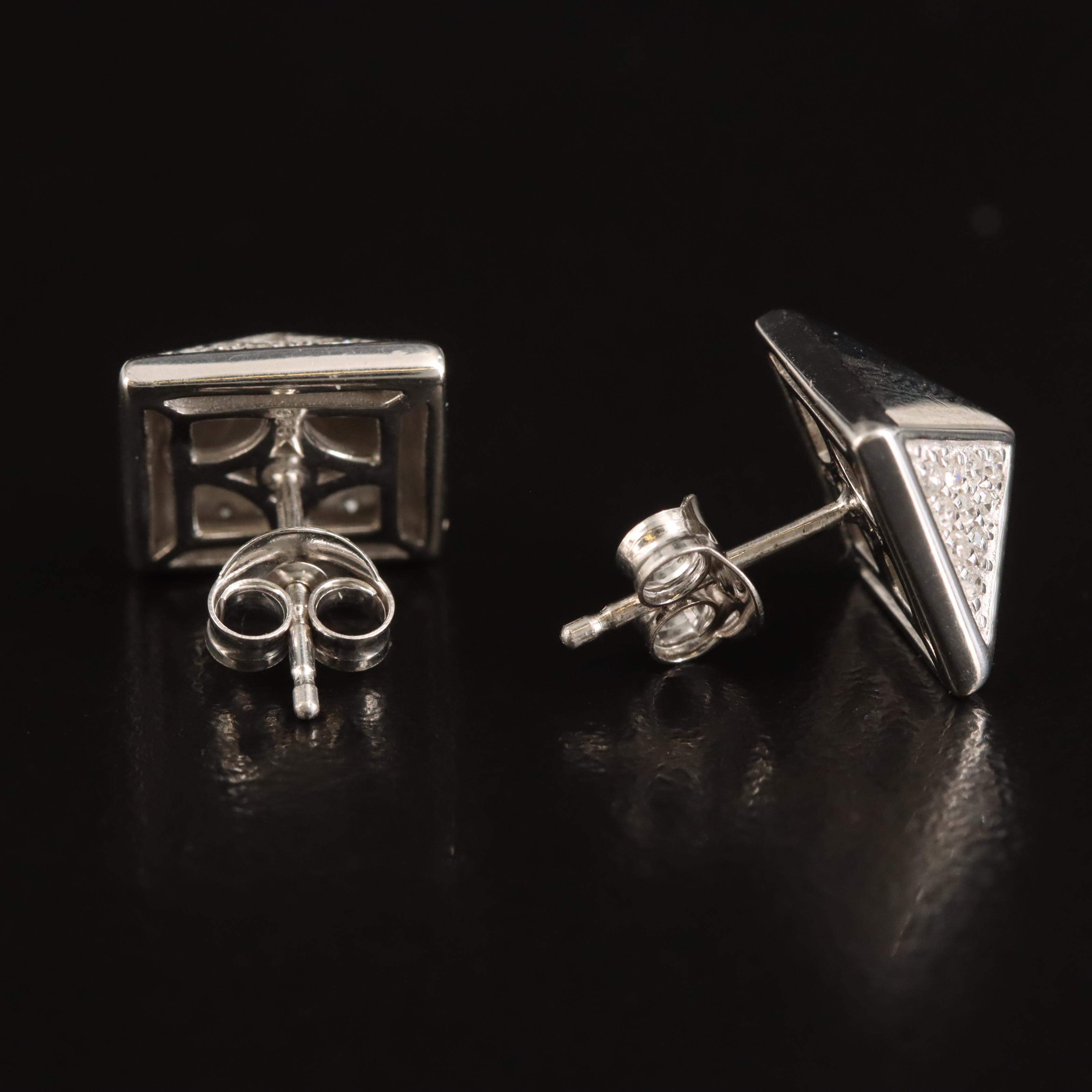 Sterling Diamond Stud Earrings