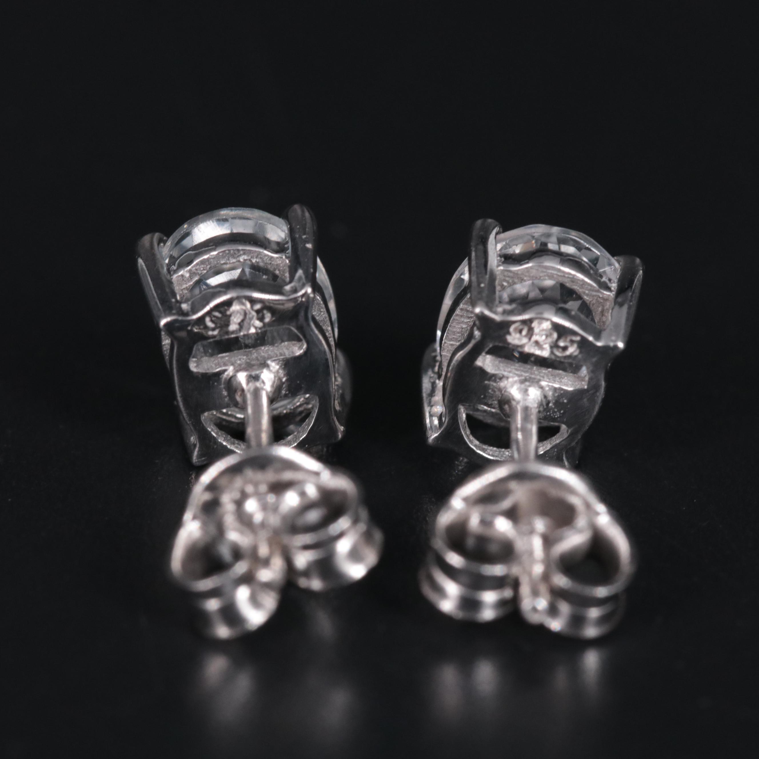 Sterling Silver Gemstone Stud Earrings