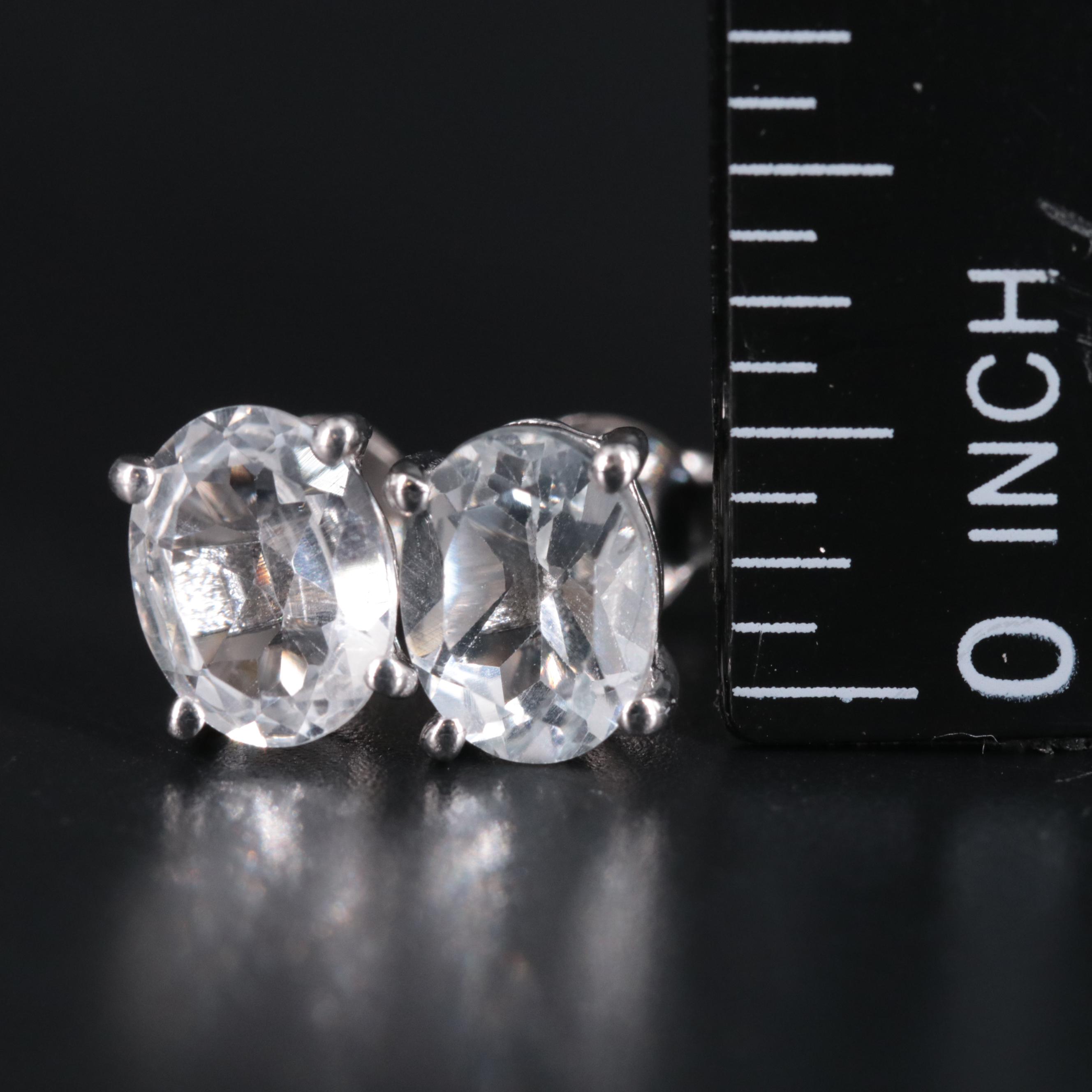 Sterling Silver Gemstone Stud Earrings