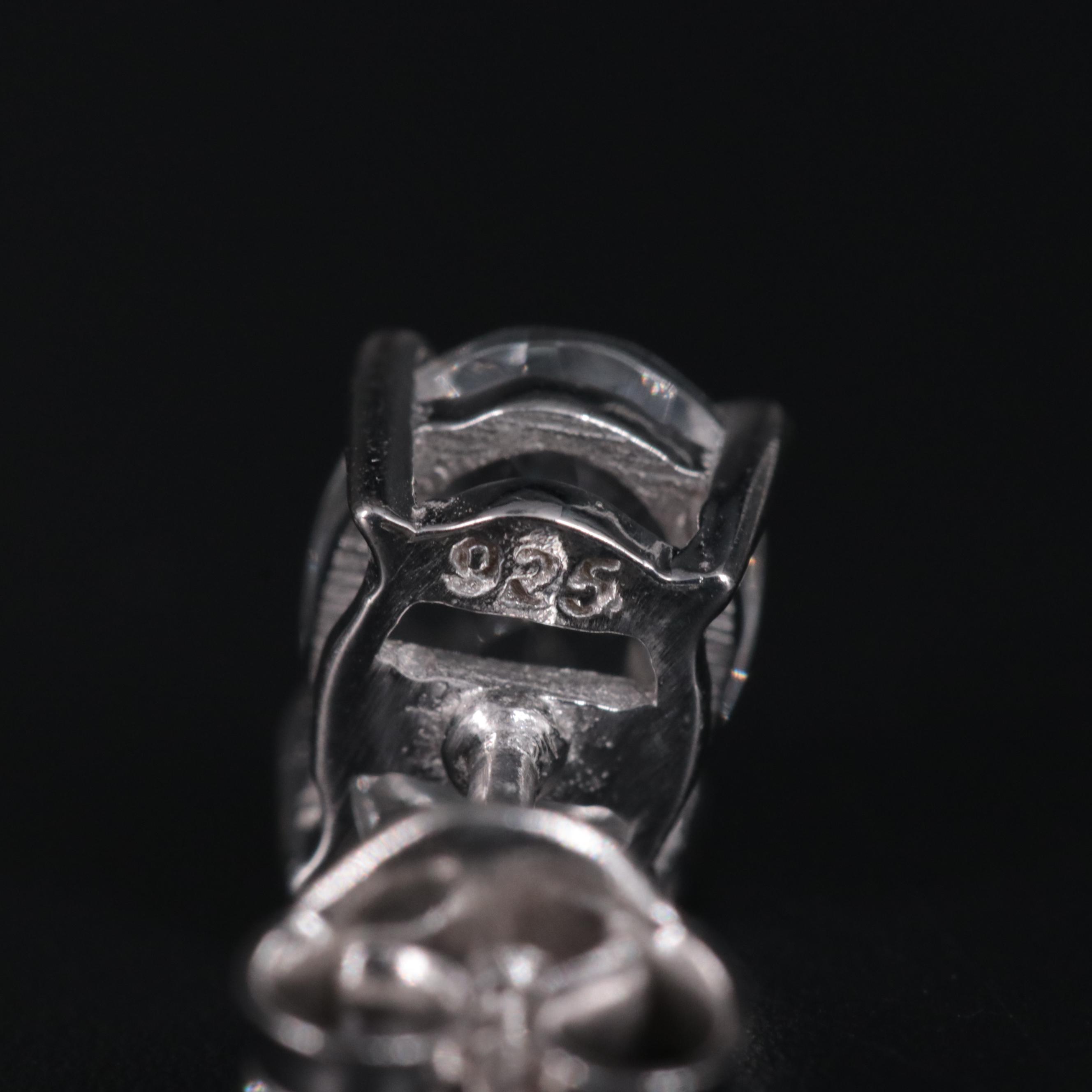 Sterling Silver Gemstone Stud Earrings