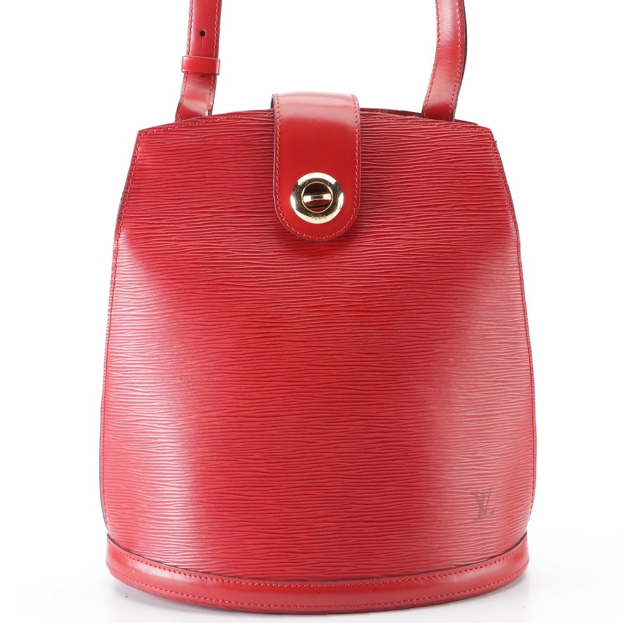 Louis Vuitton Cluny Shoulder Bag in Red Epi Leather