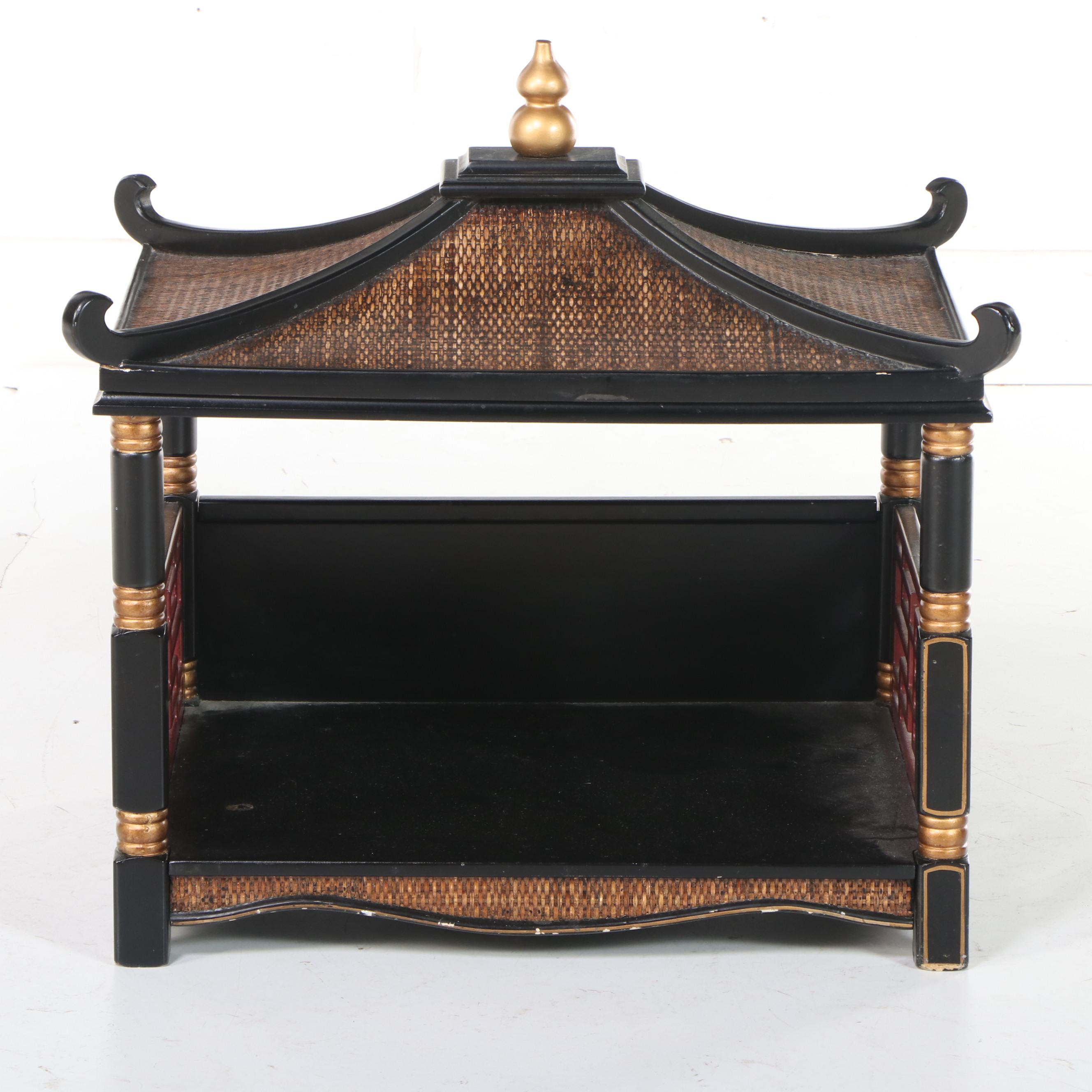 Chinese Pagoda Pet Bed with Woven Reed Roof