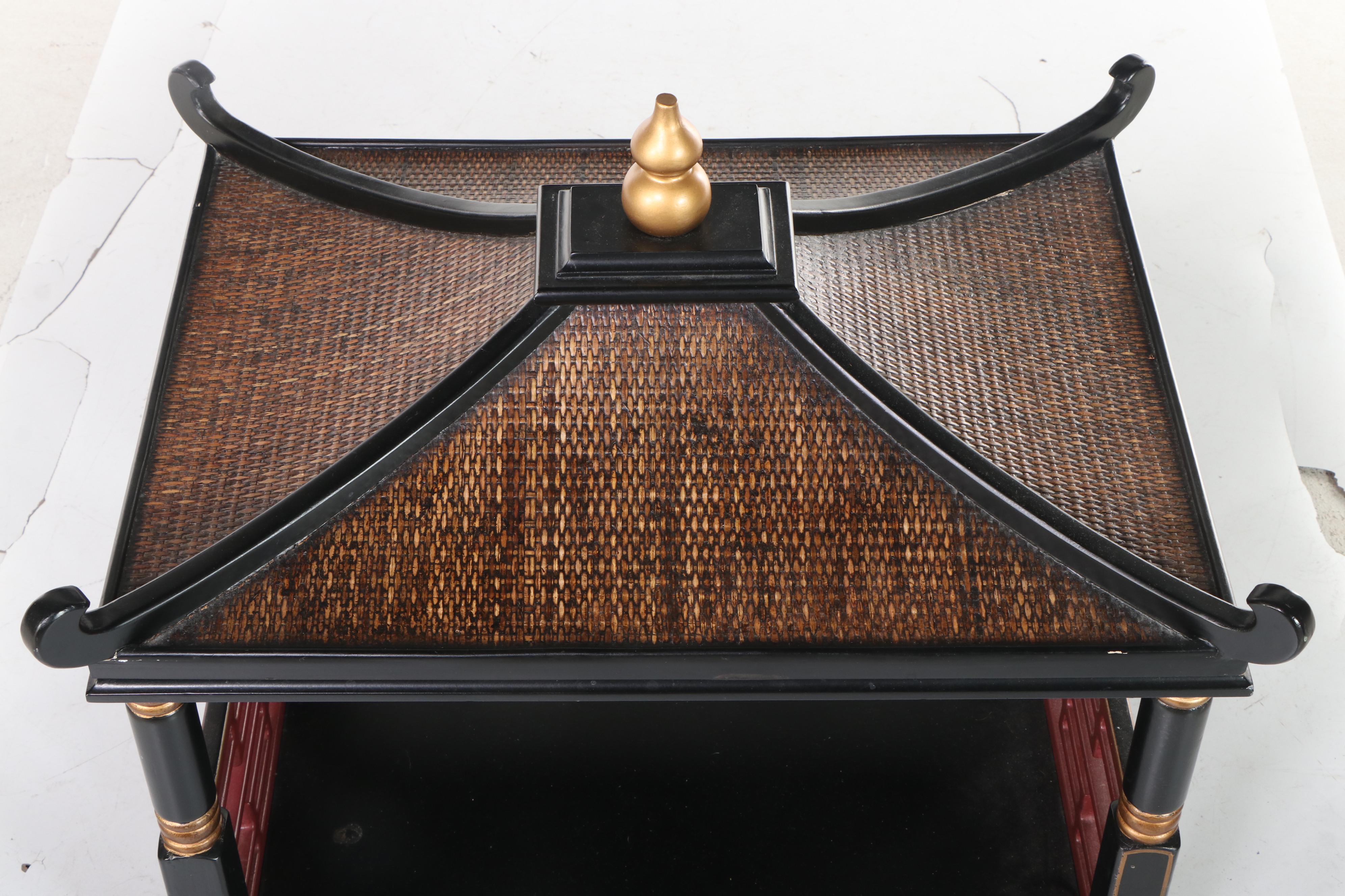 Chinese Pagoda Pet Bed with Woven Reed Roof