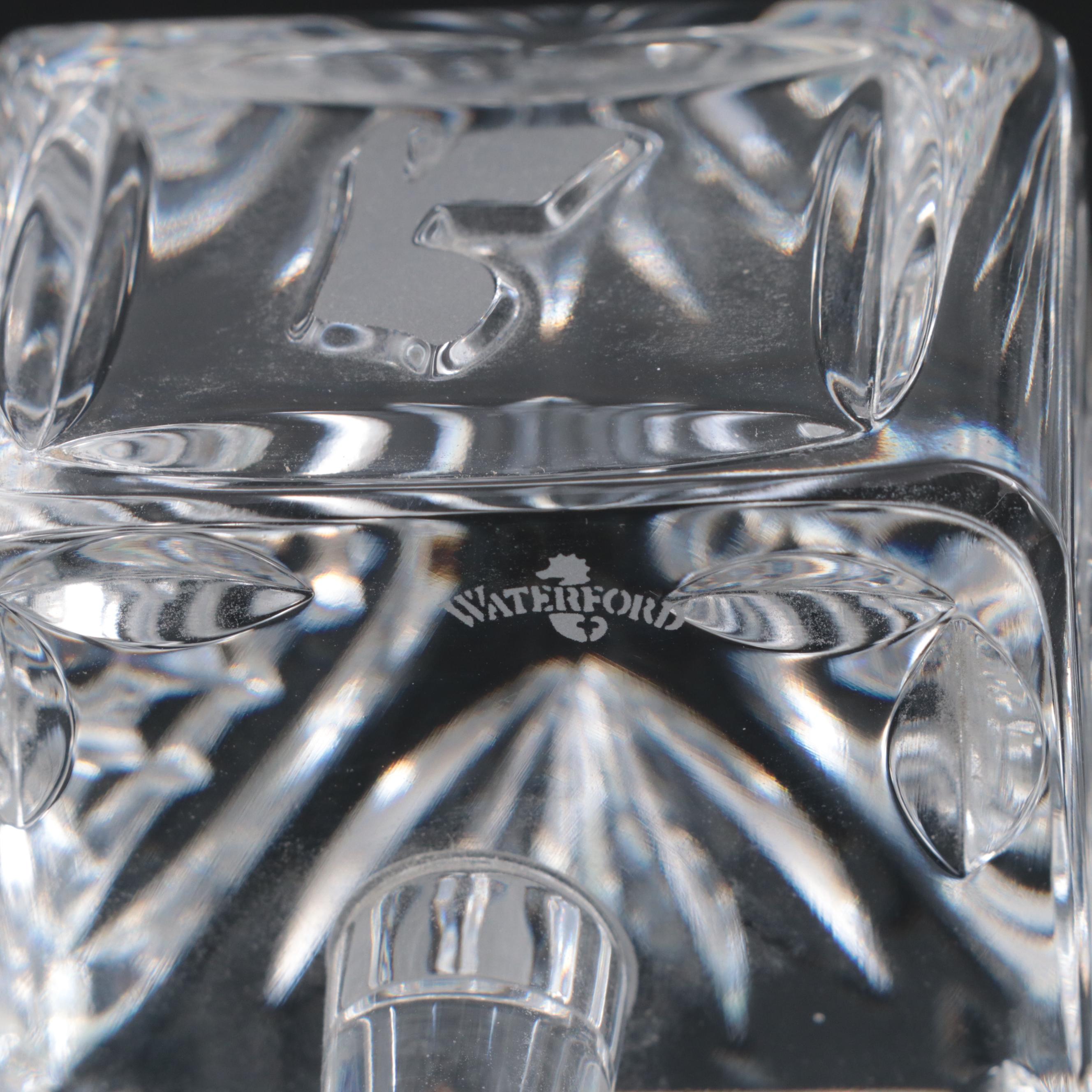 Waterford Crystal Etched Dreidel with Crystal and Brass Decorative Dreidels