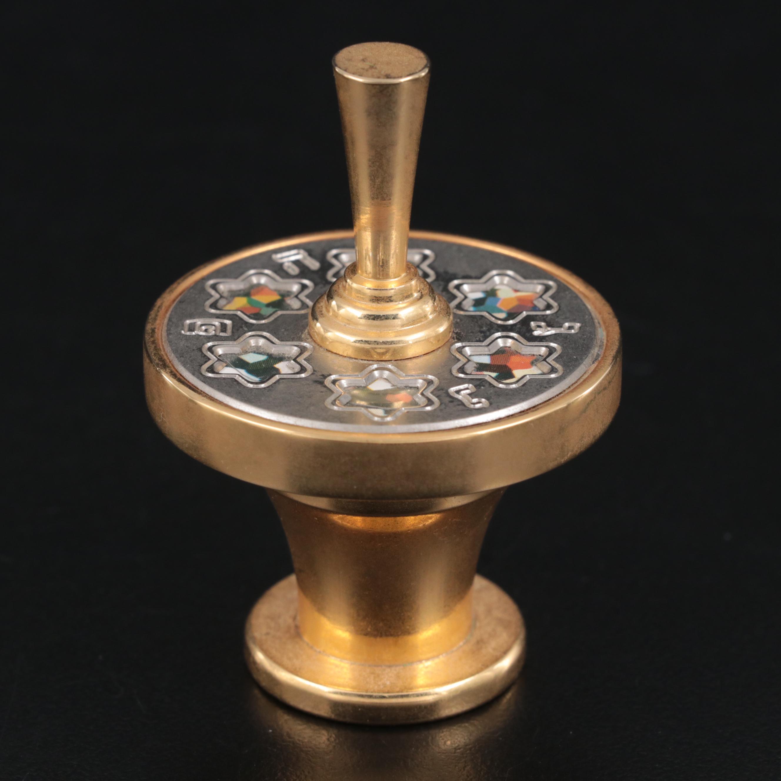 Waterford Crystal Etched Dreidel with Crystal and Brass Decorative Dreidels