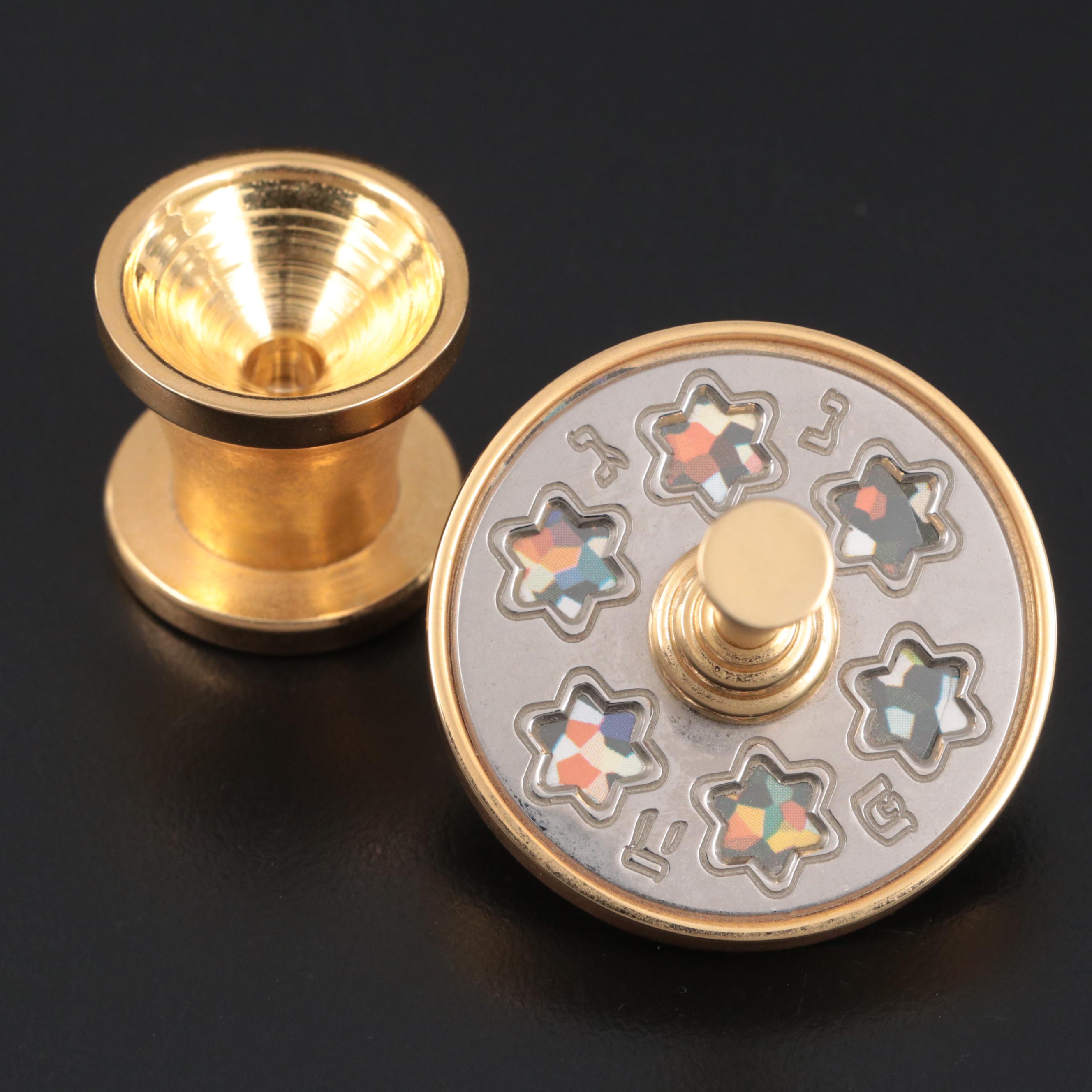 Waterford Crystal Etched Dreidel with Crystal and Brass Decorative Dreidels