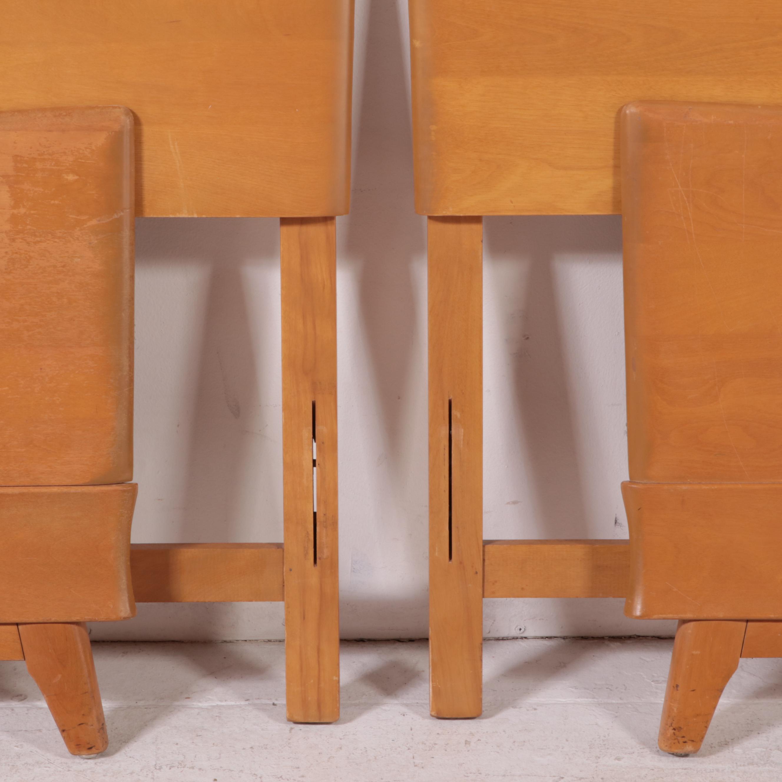 Heywood-Wakefield Pair of Maple Twin Beds, 1950s
