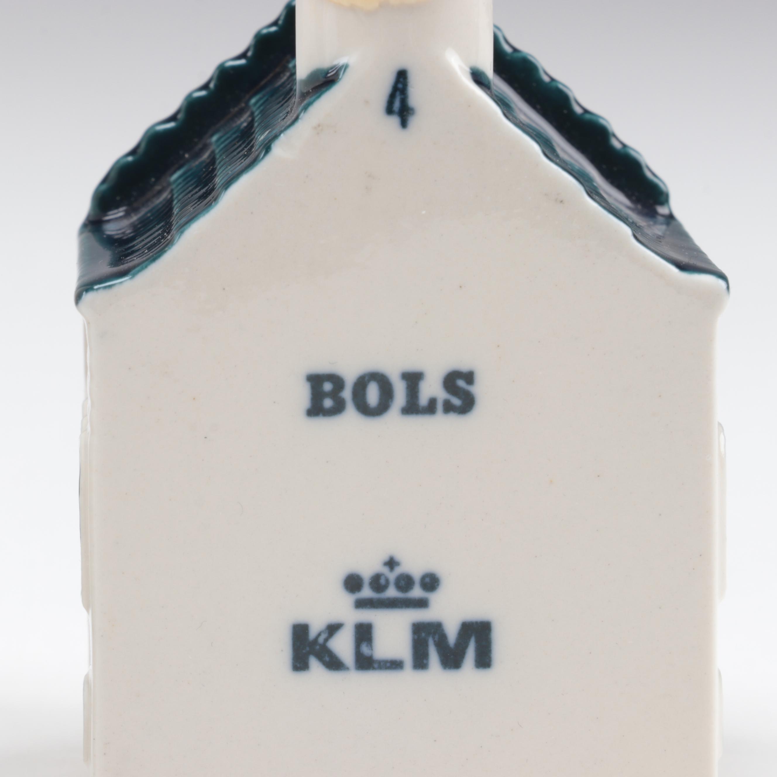 Blue Delft's for KLM by Bols Distilleries Figural Ceramic House Liquor