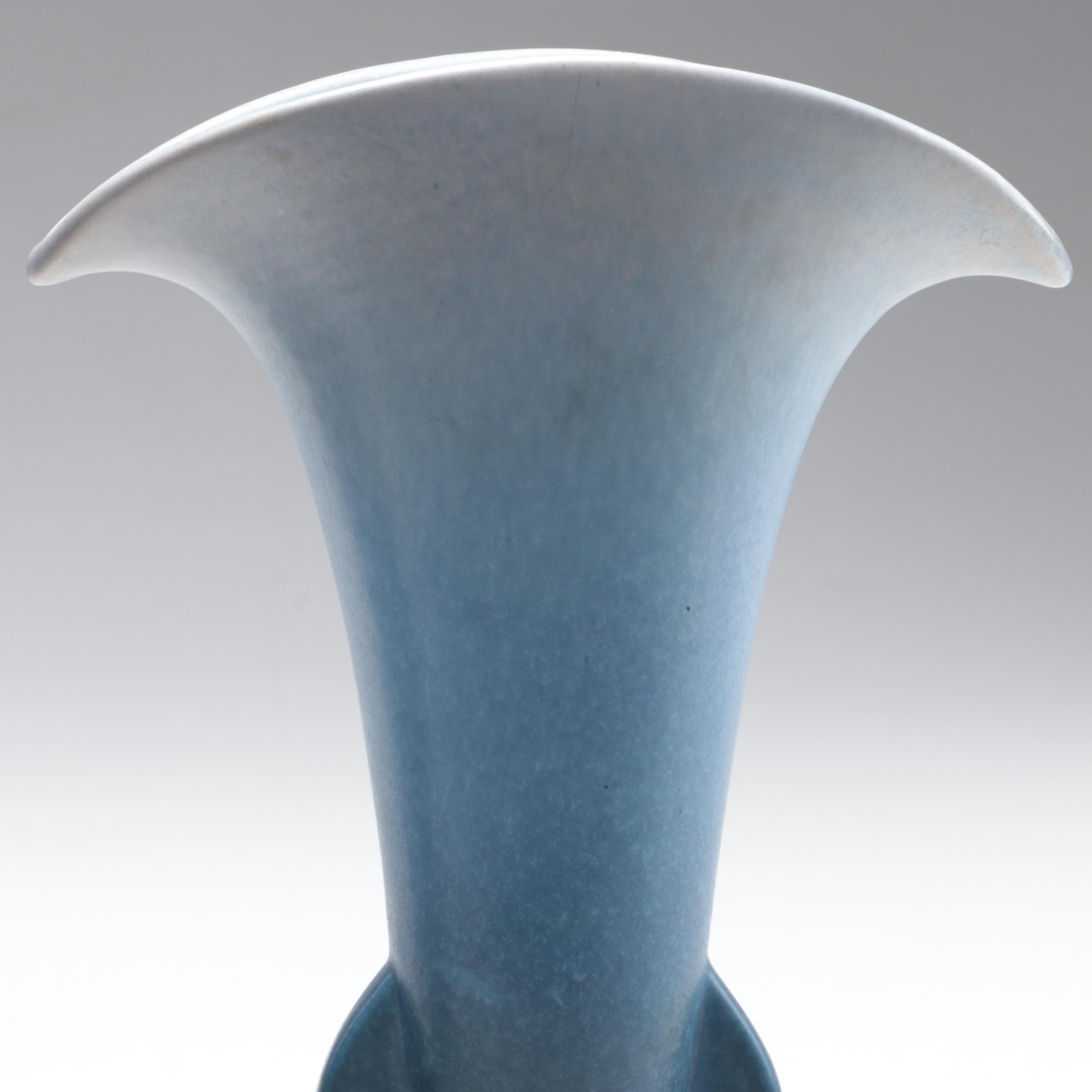 Roseville "Rozane Pattern" Flared Vase with Chinese and Other Art Pottery Vases