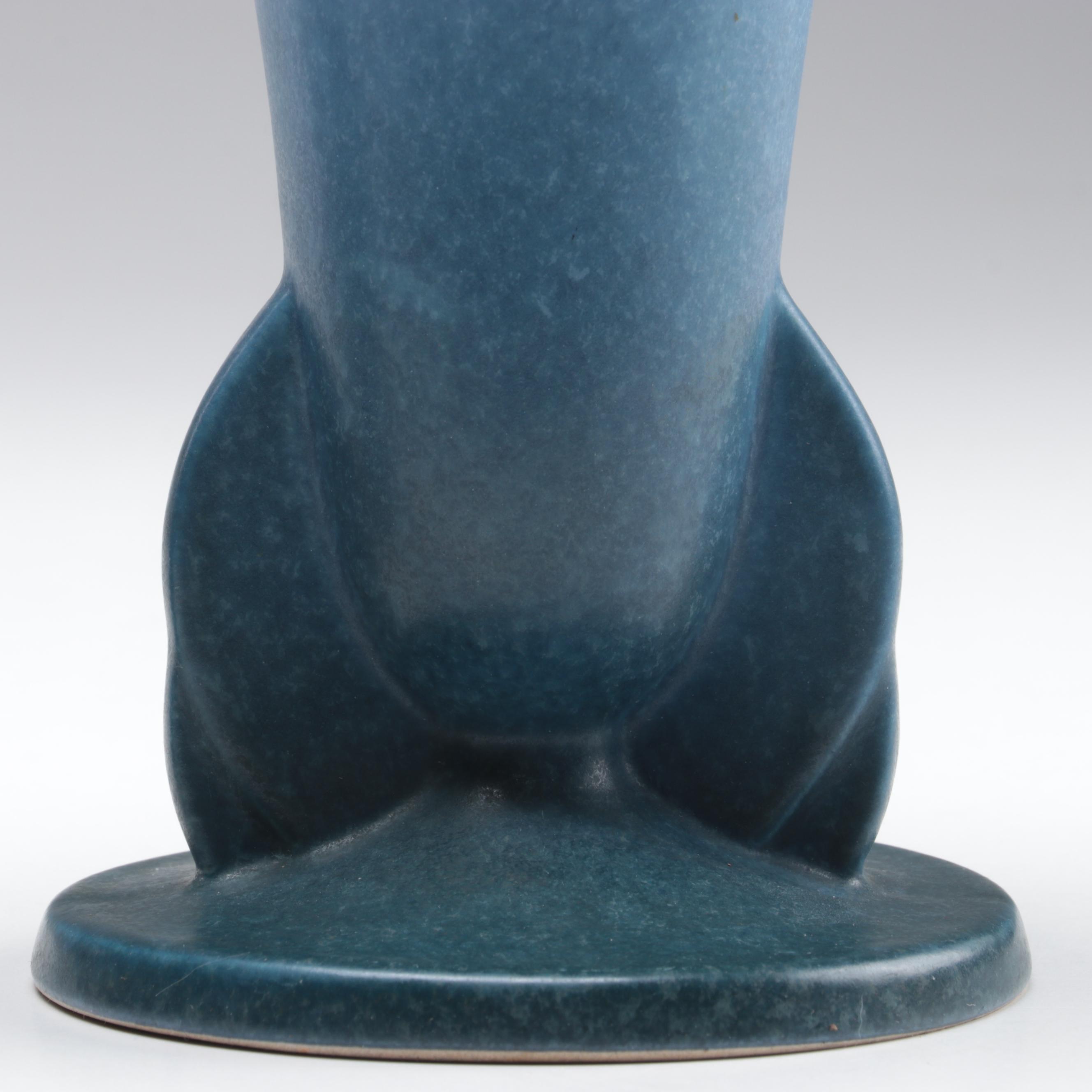 Roseville "Rozane Pattern" Flared Vase with Chinese and Other Art Pottery Vases