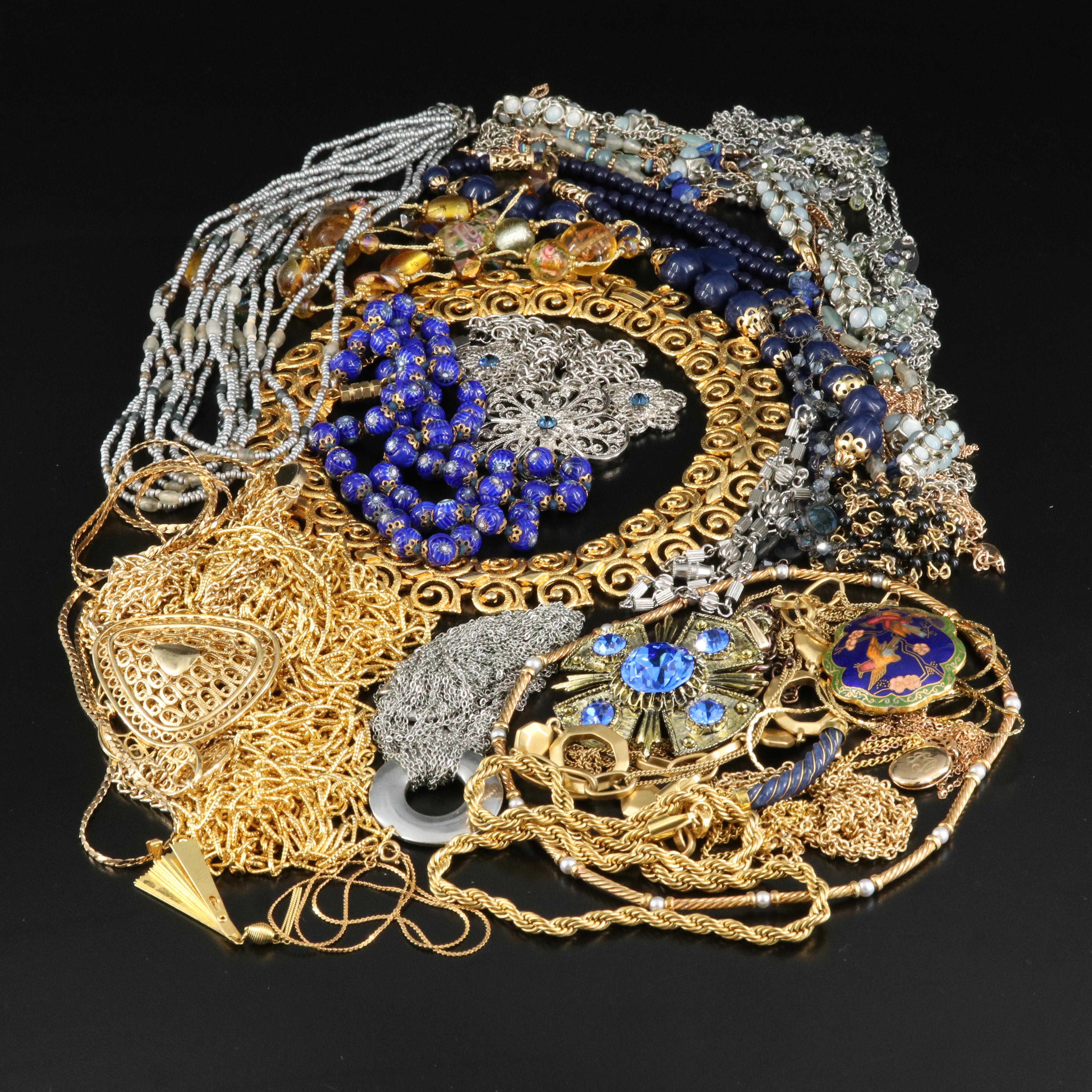 Vintage Necklace Grouping Including T Tahari and Banana Republic