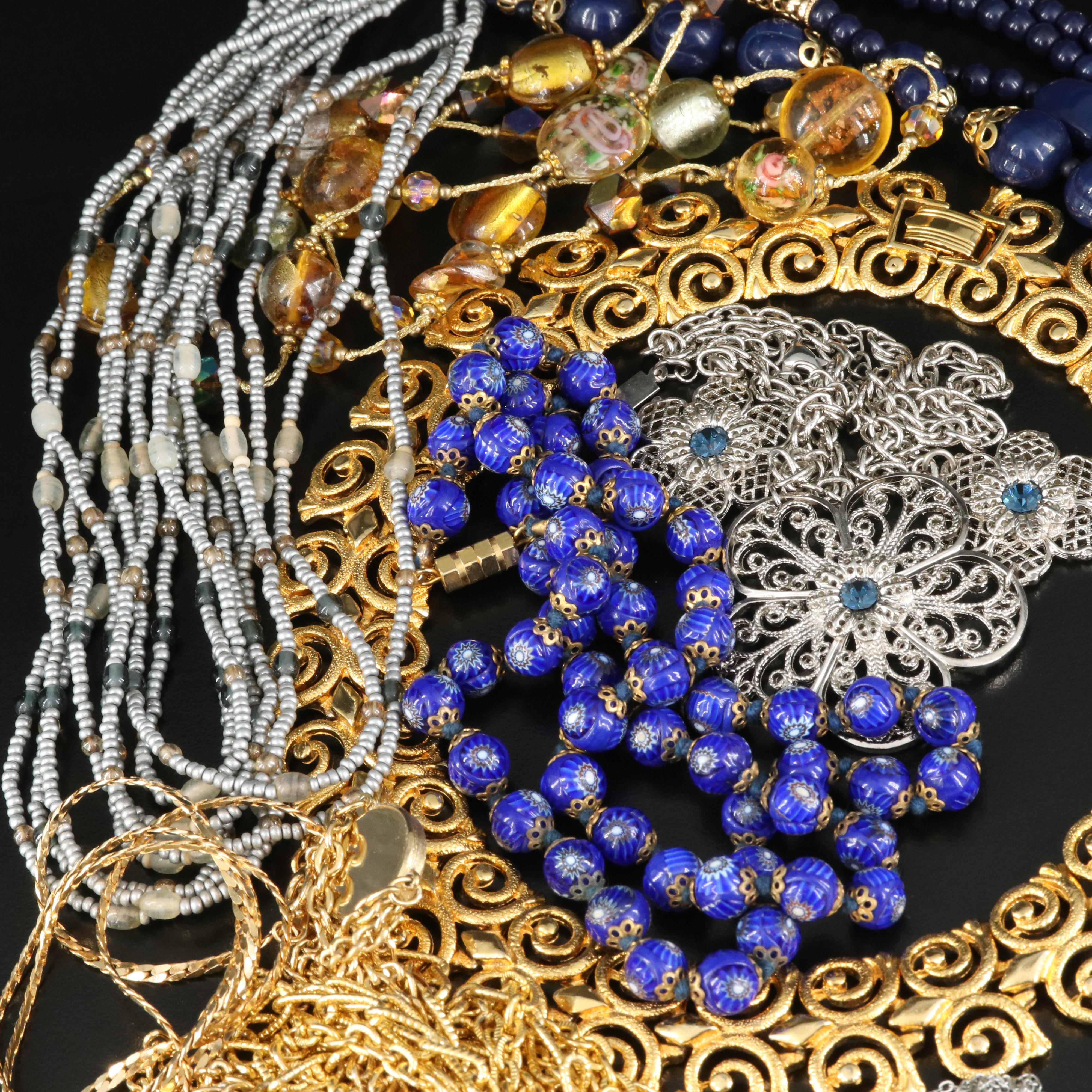 Vintage Necklace Grouping Including T Tahari and Banana Republic