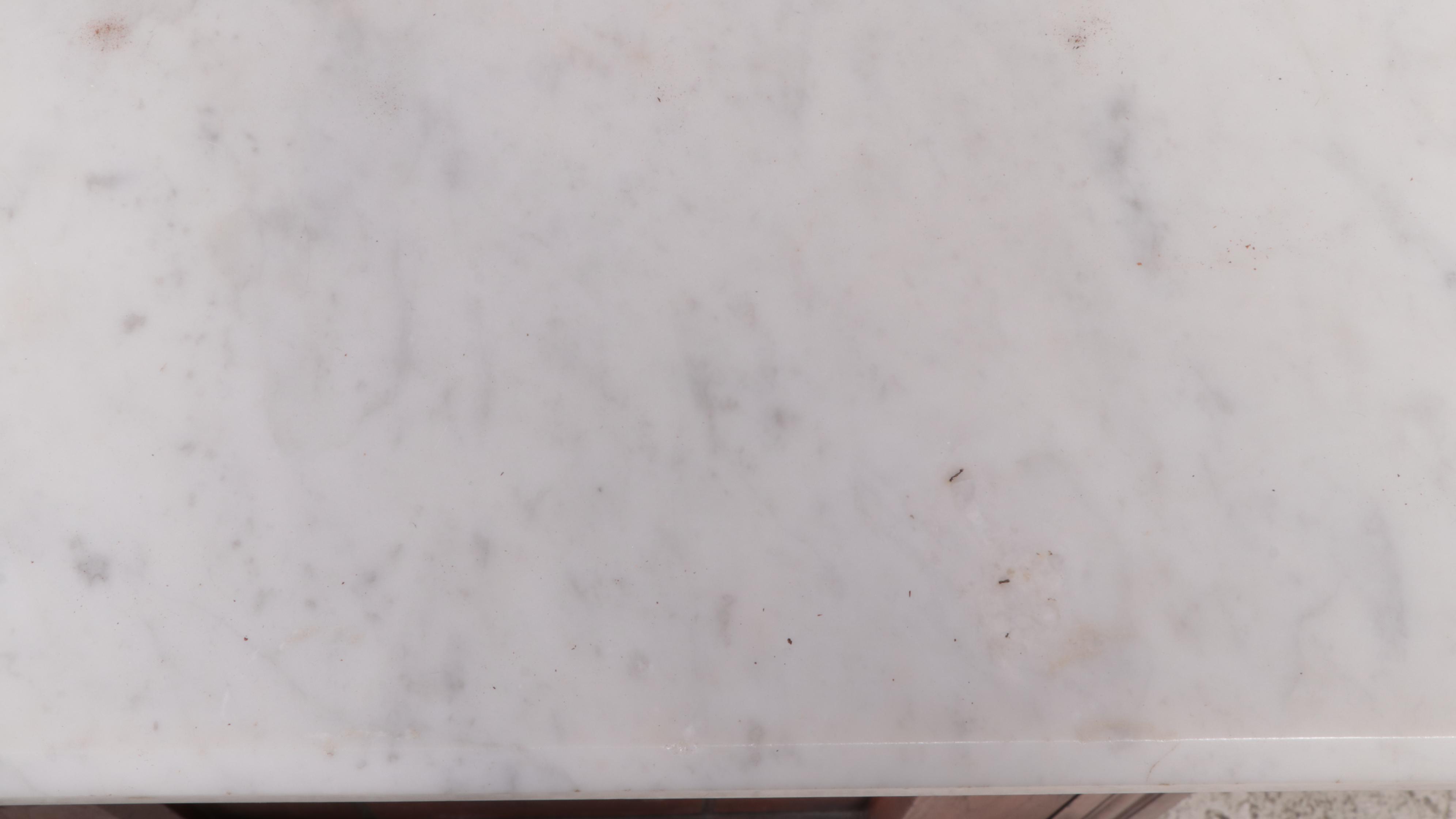 Victorian Eastlake Walnut and Burl Walnut Buffet with Mirror and Marble Top