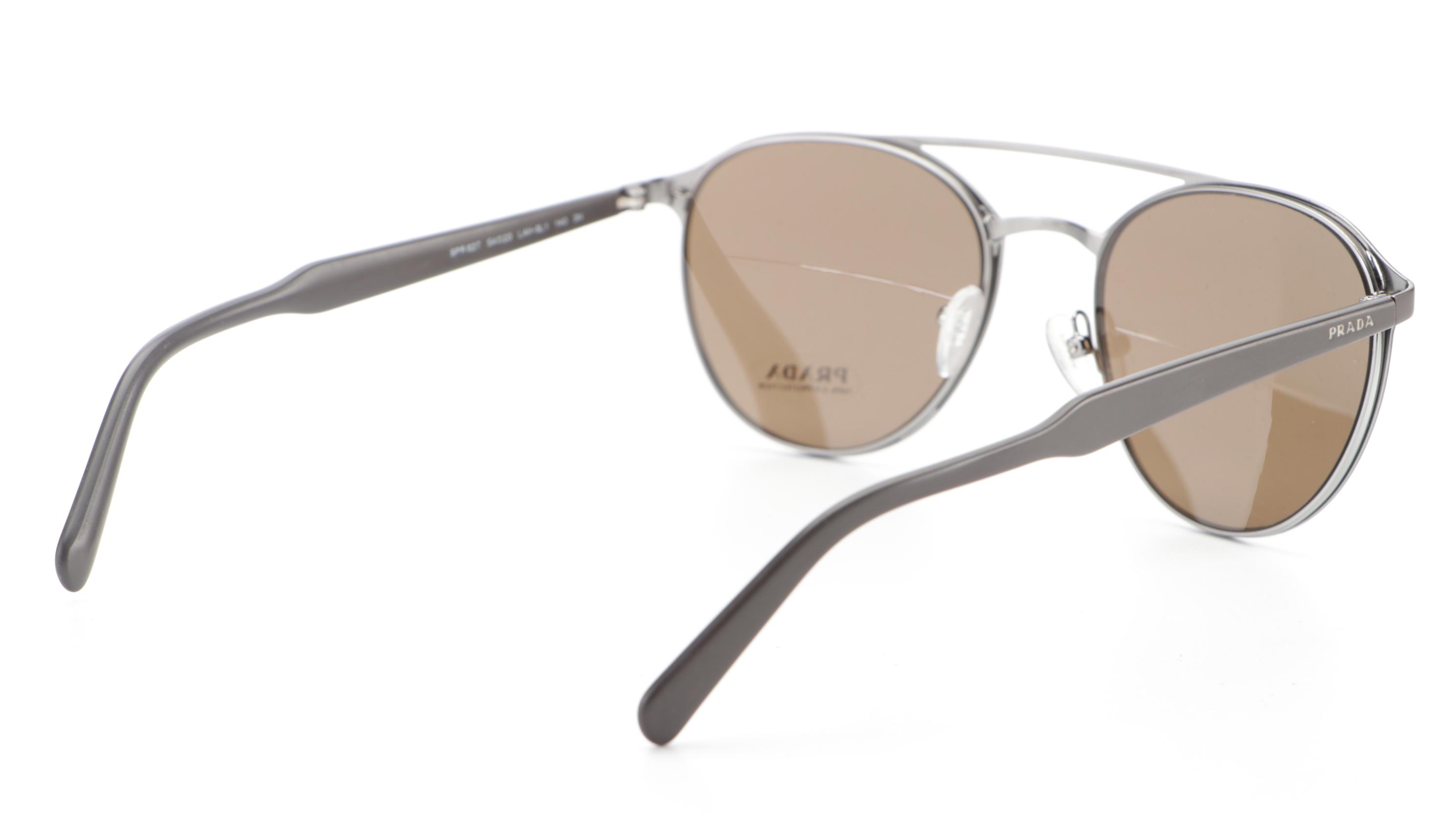 Prada SPR62T Aviator Sunglasses in Brown with Case and Box