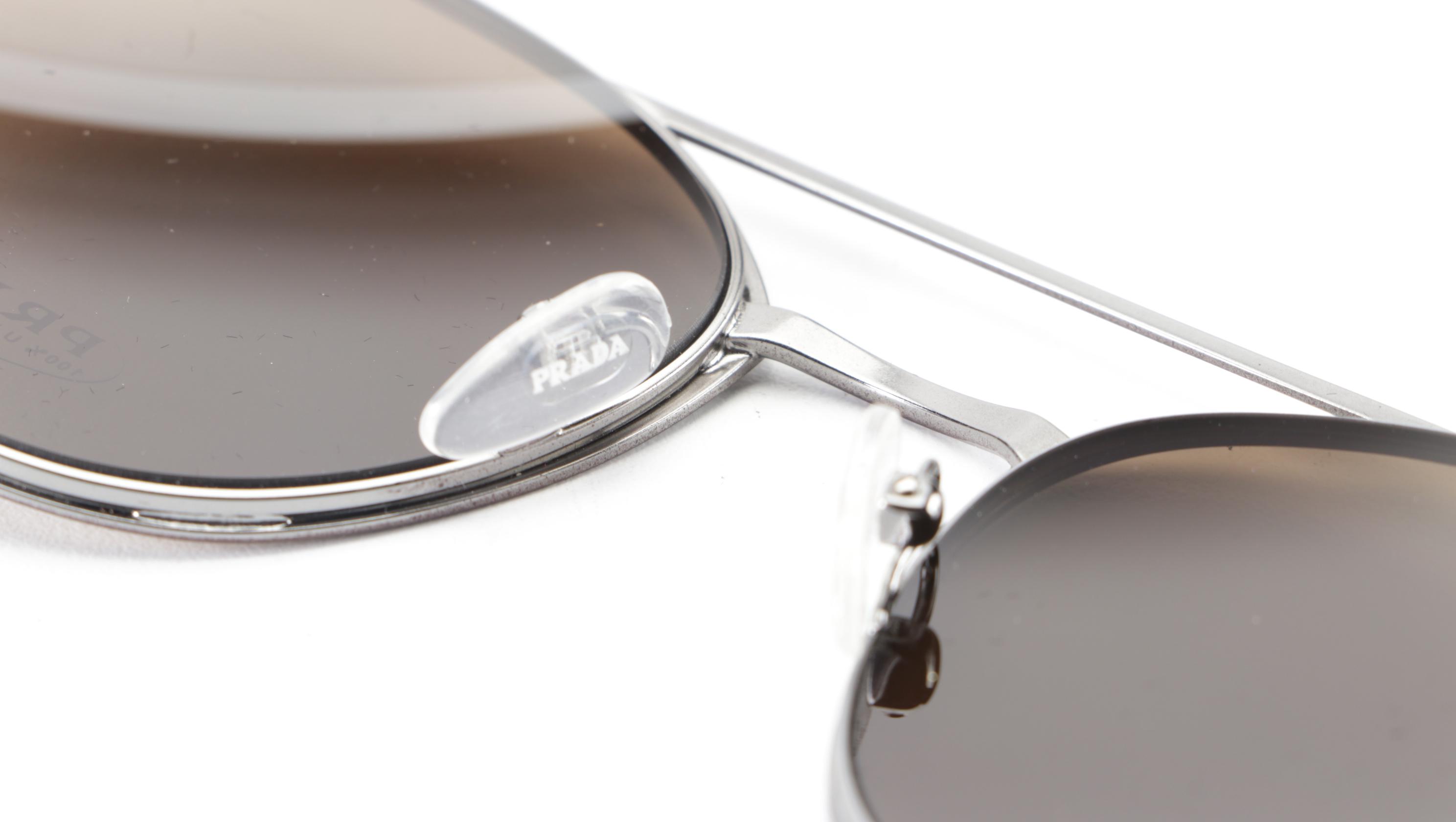 Prada SPR62T Aviator Sunglasses in Brown with Case and Box