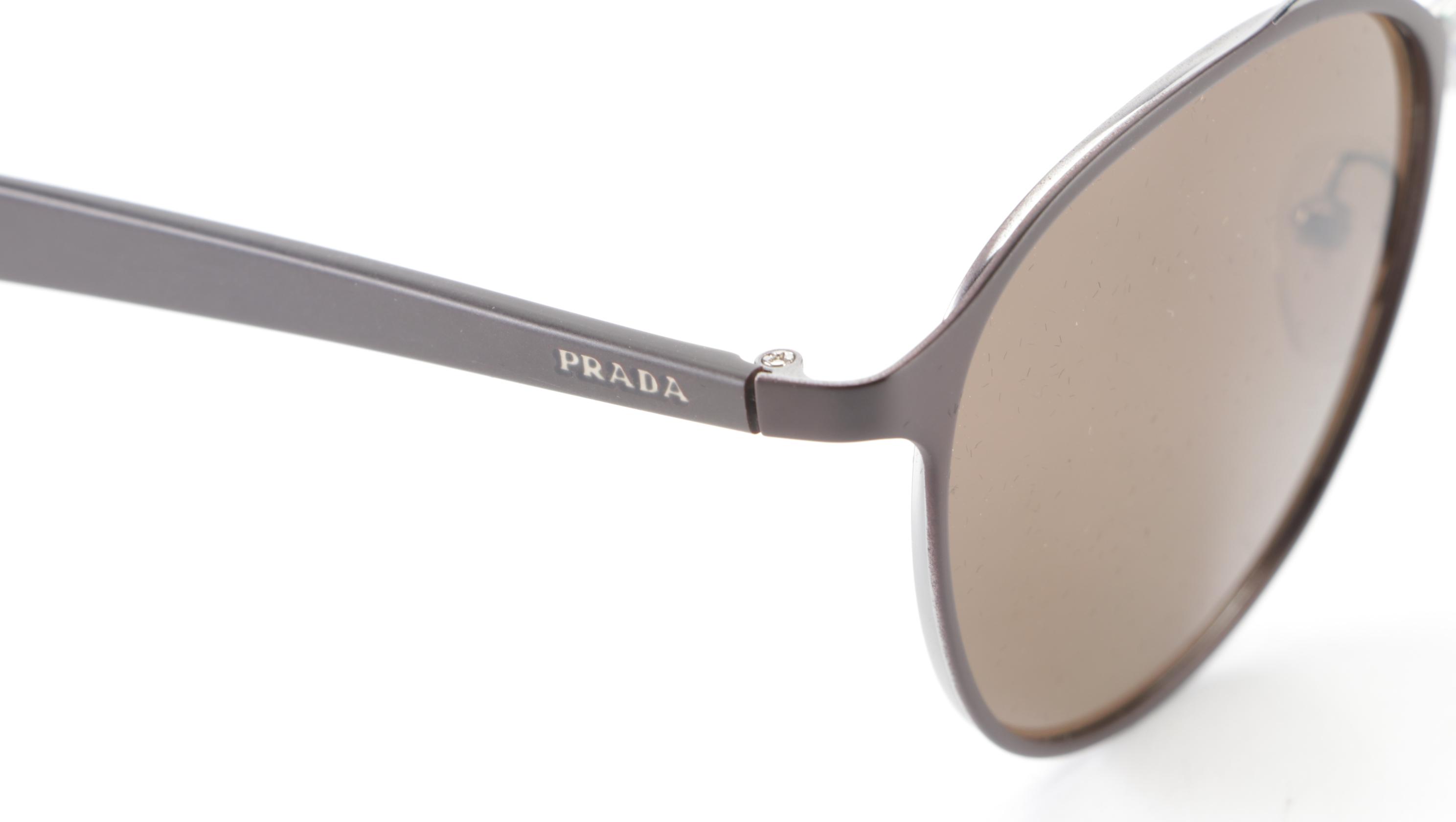 Prada SPR62T Aviator Sunglasses in Brown with Case and Box