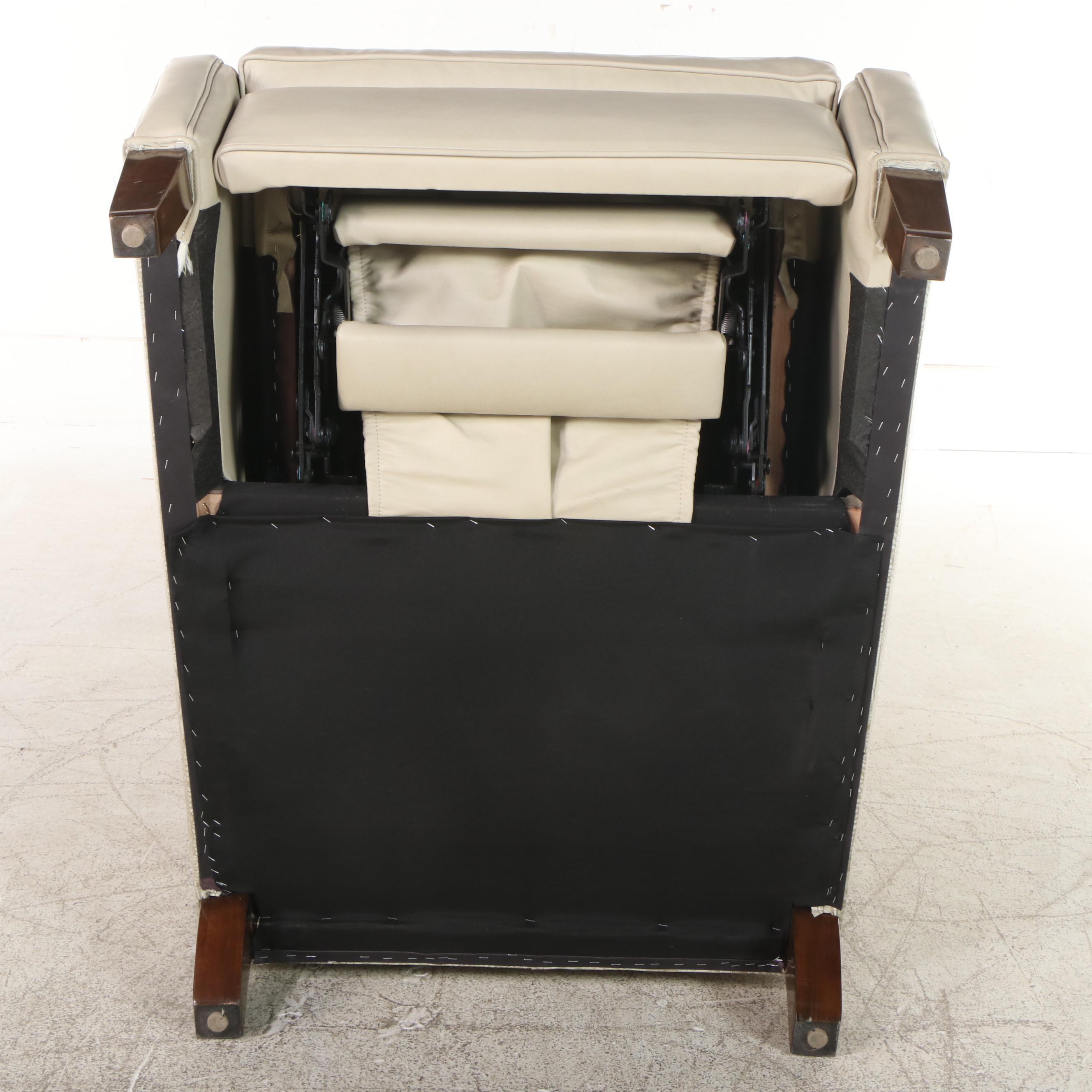 Hancock & Moore Leather and Alligator-Embossed Leather Wingback Recliner