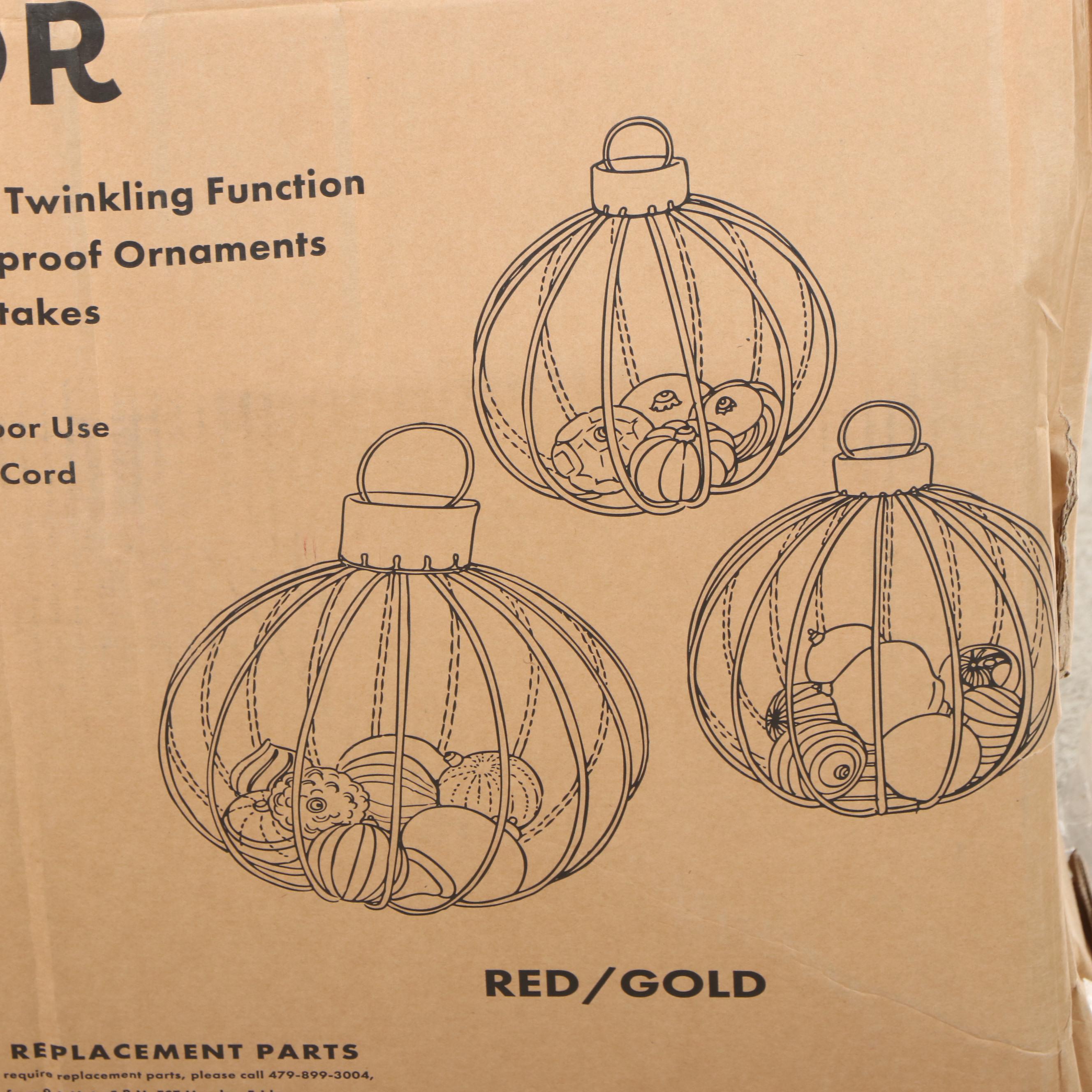 Member's Mark Pre-Lit Three-Piece Twinkling Ornament Décor