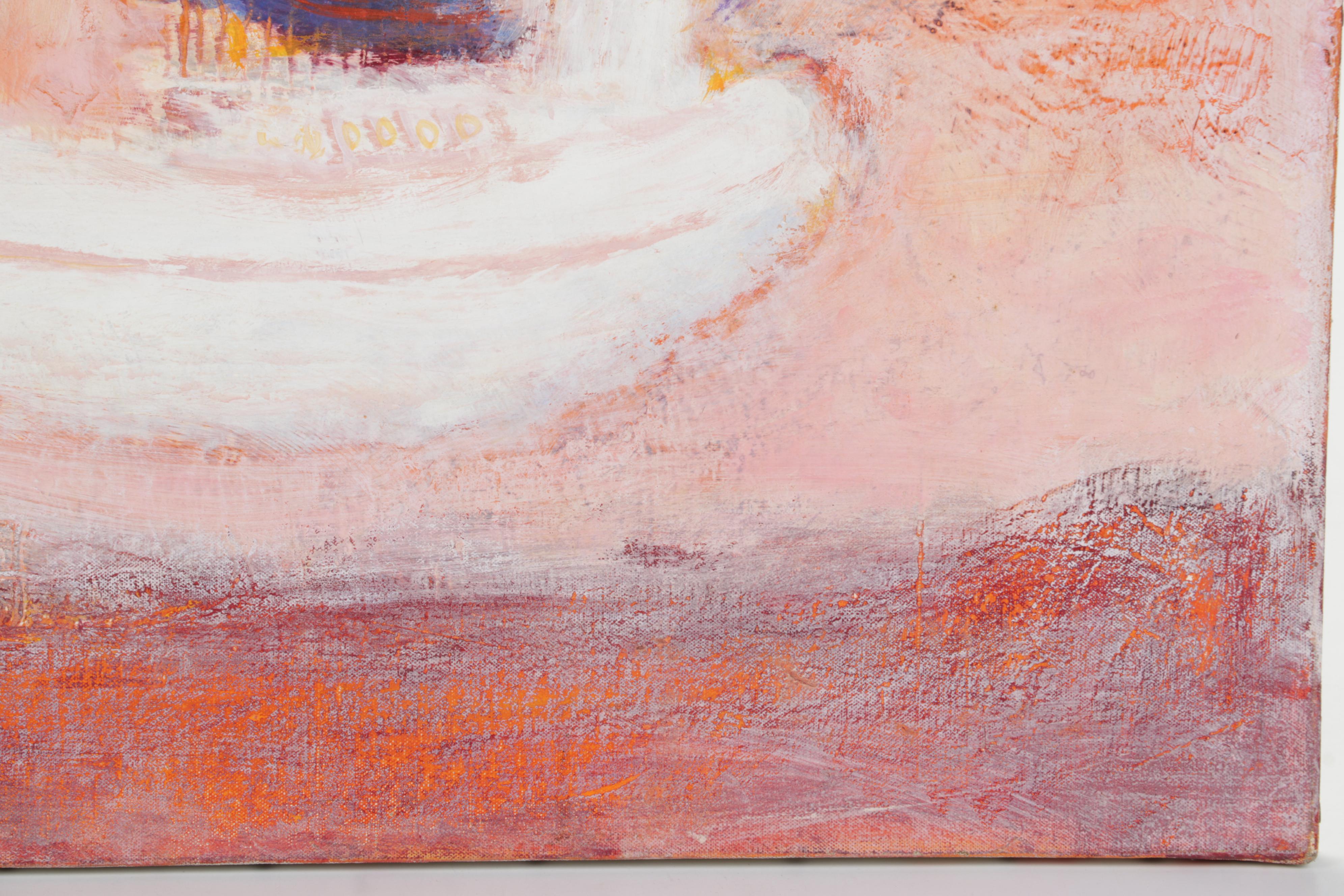 Jean Volang Maritime Mixed Media Painting "Boats 4"