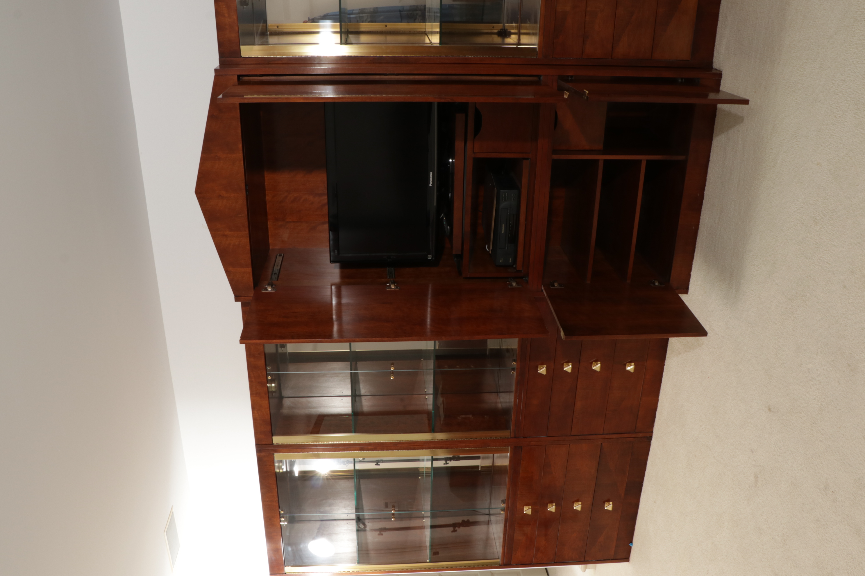 Henredon "Scene 4" Parquetry Illuminated  Display Cabinet and Armoire