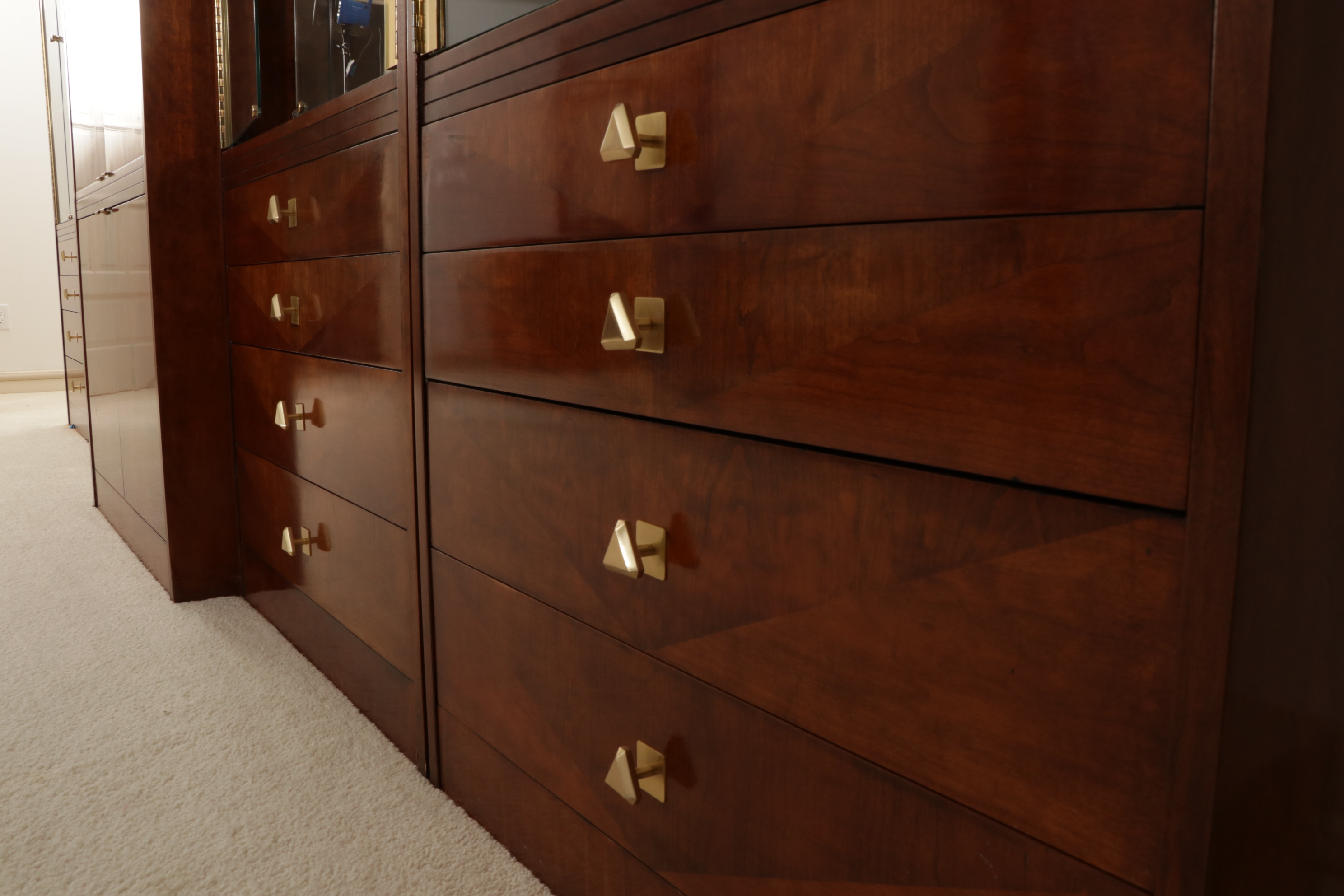 Henredon "Scene 4" Parquetry Illuminated  Display Cabinet and Armoire