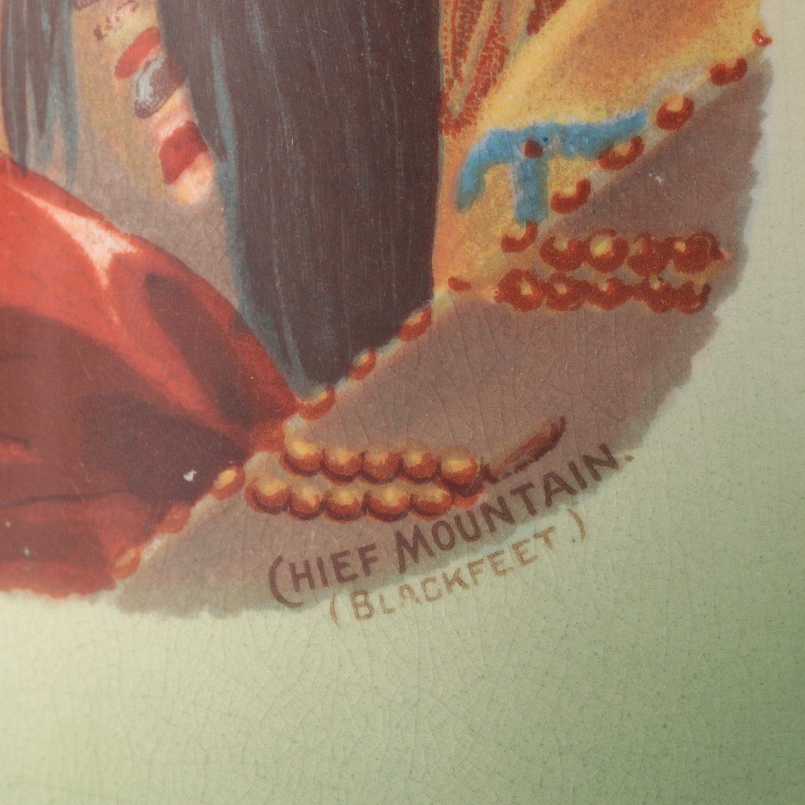 Buffalo Pottery Portrait Pitcher of Chief Hollow Horn Bear