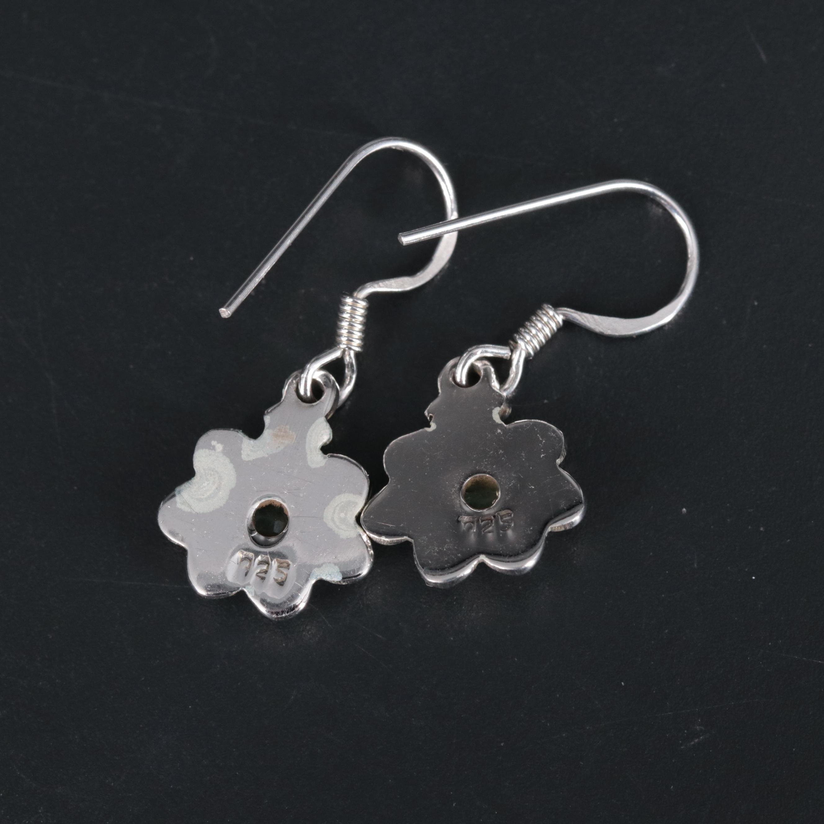 Sterling Silver Emerald Earrings