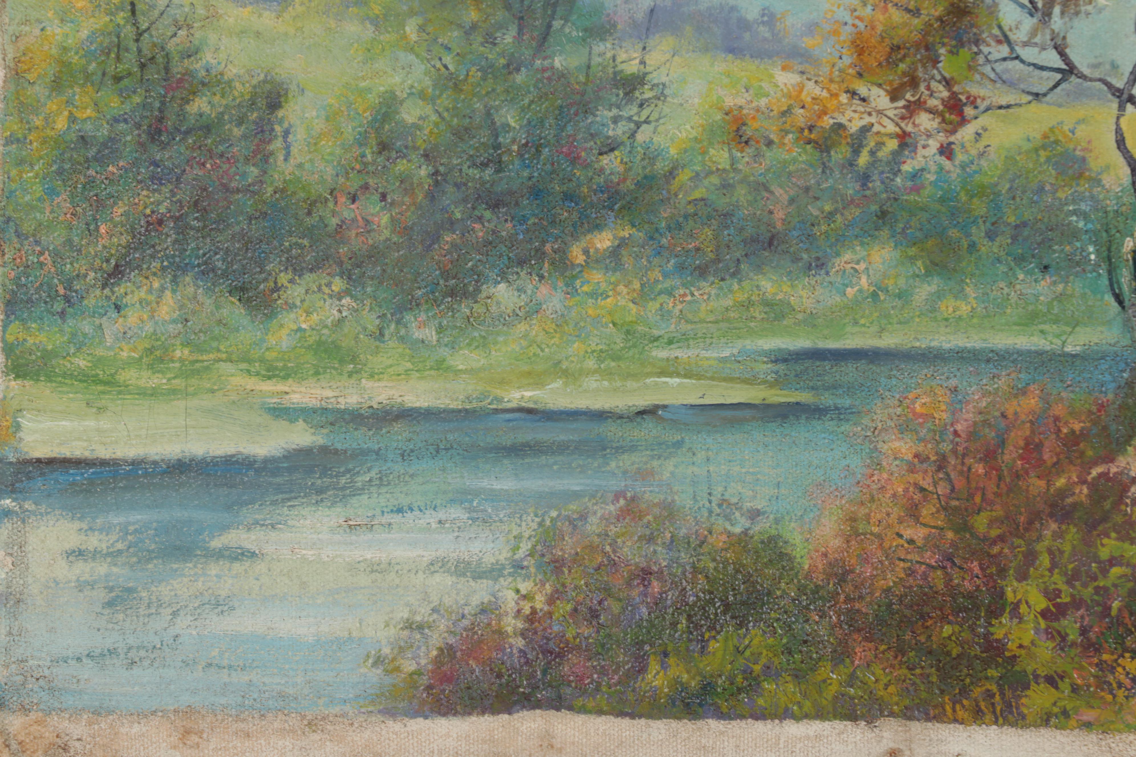 C. W. Fryer Landscape Oil Painting, Mid 20th Century
