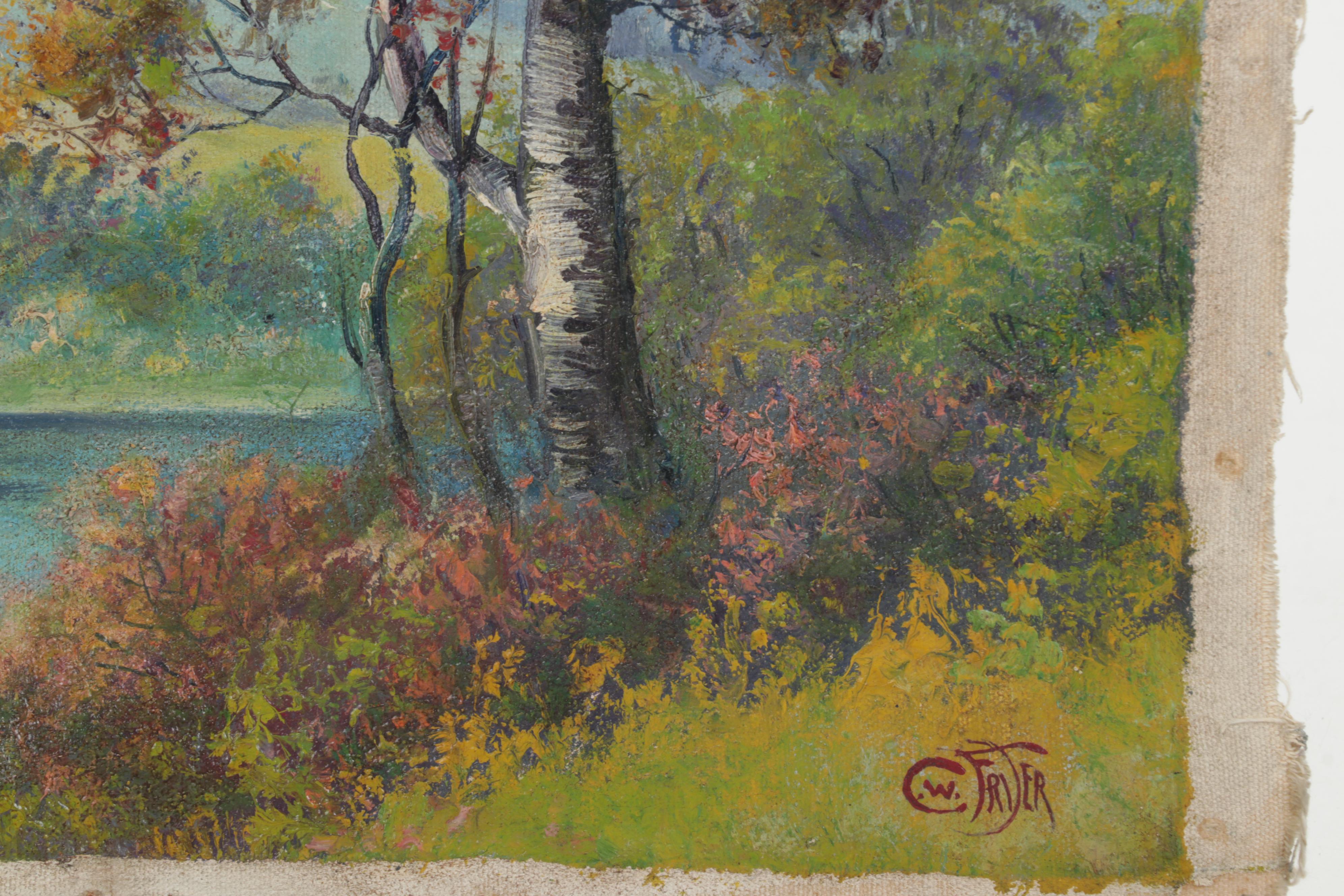 C. W. Fryer Landscape Oil Painting, Mid 20th Century