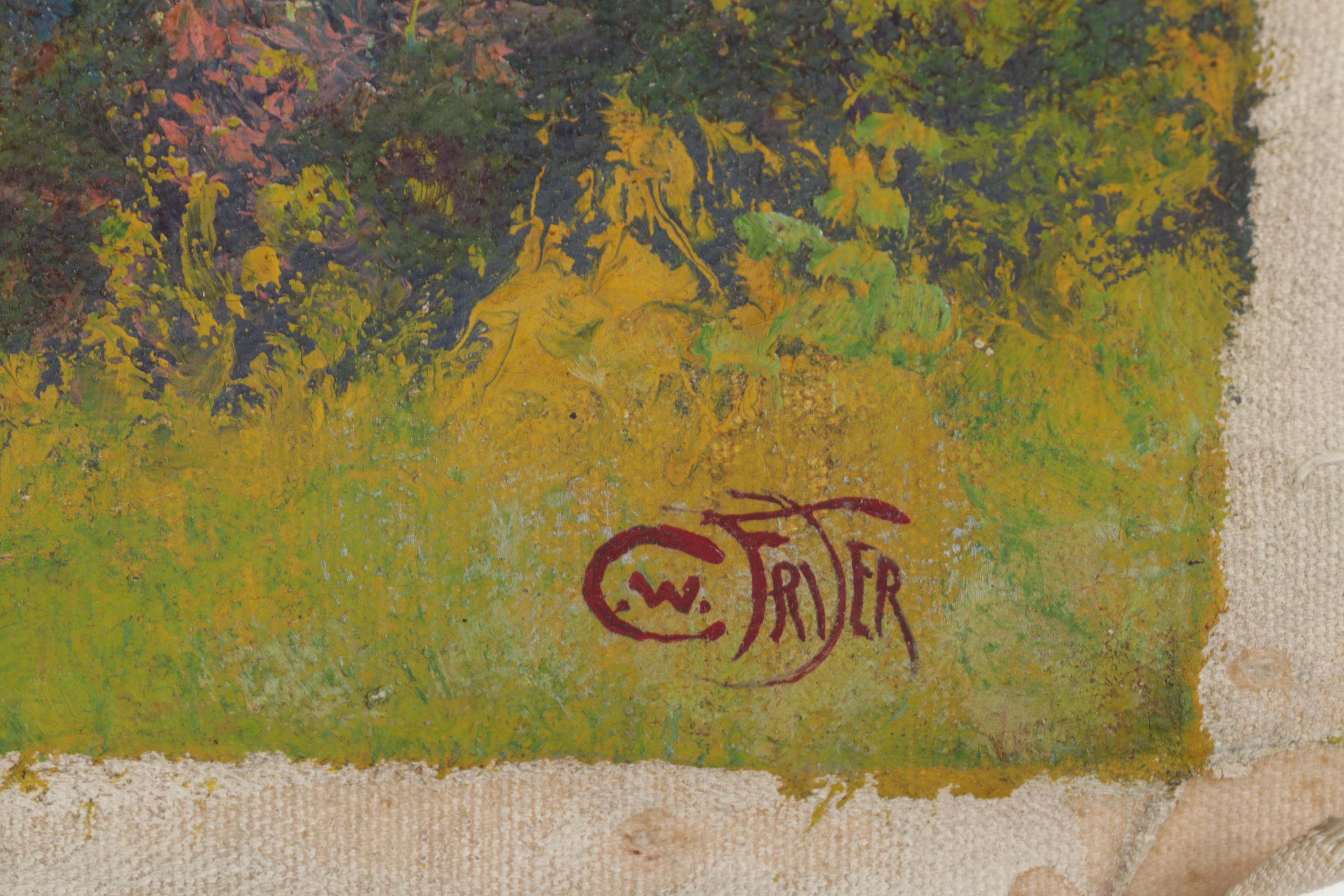 C. W. Fryer Landscape Oil Painting, Mid 20th Century