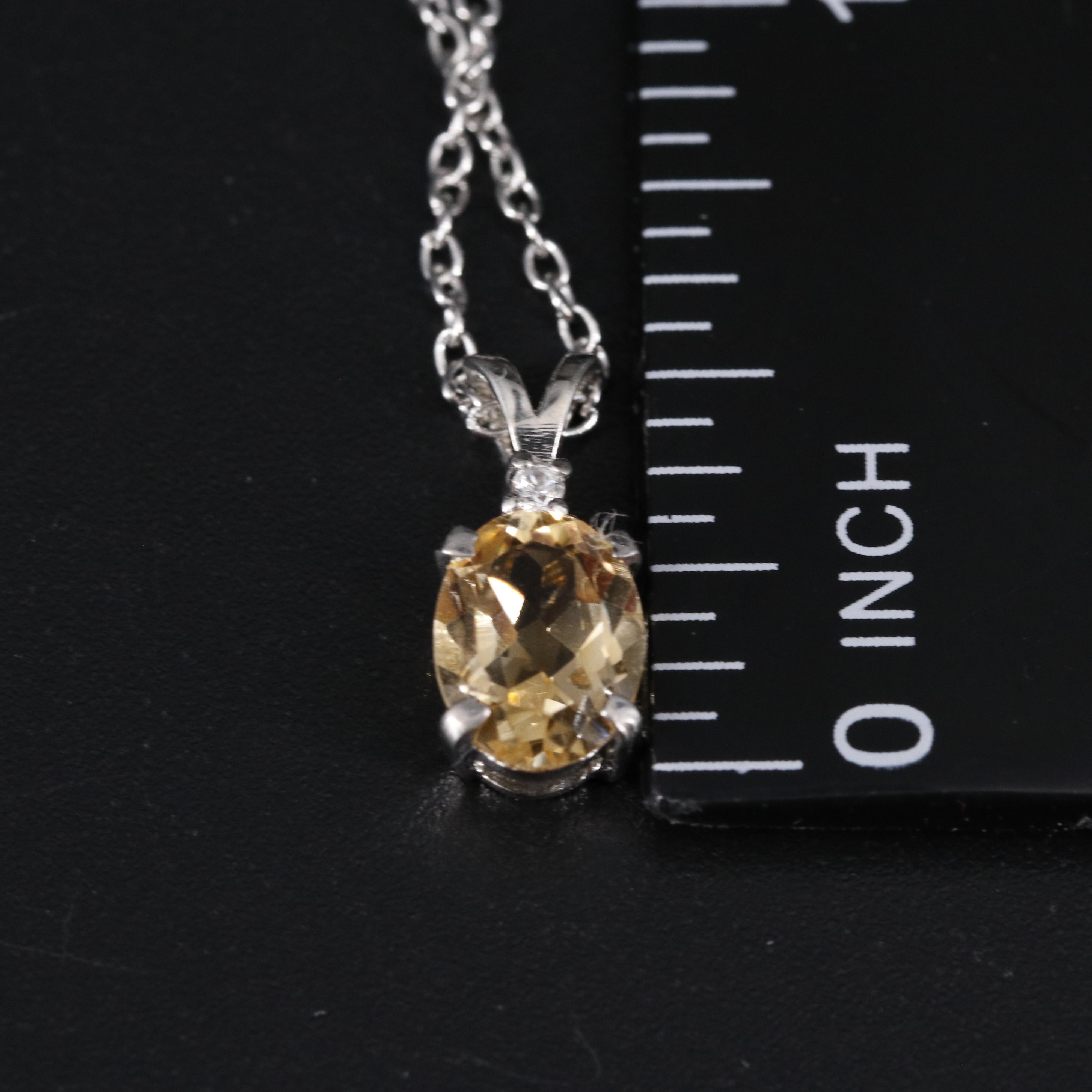 Sterling Silver Citrine Pendant Necklace