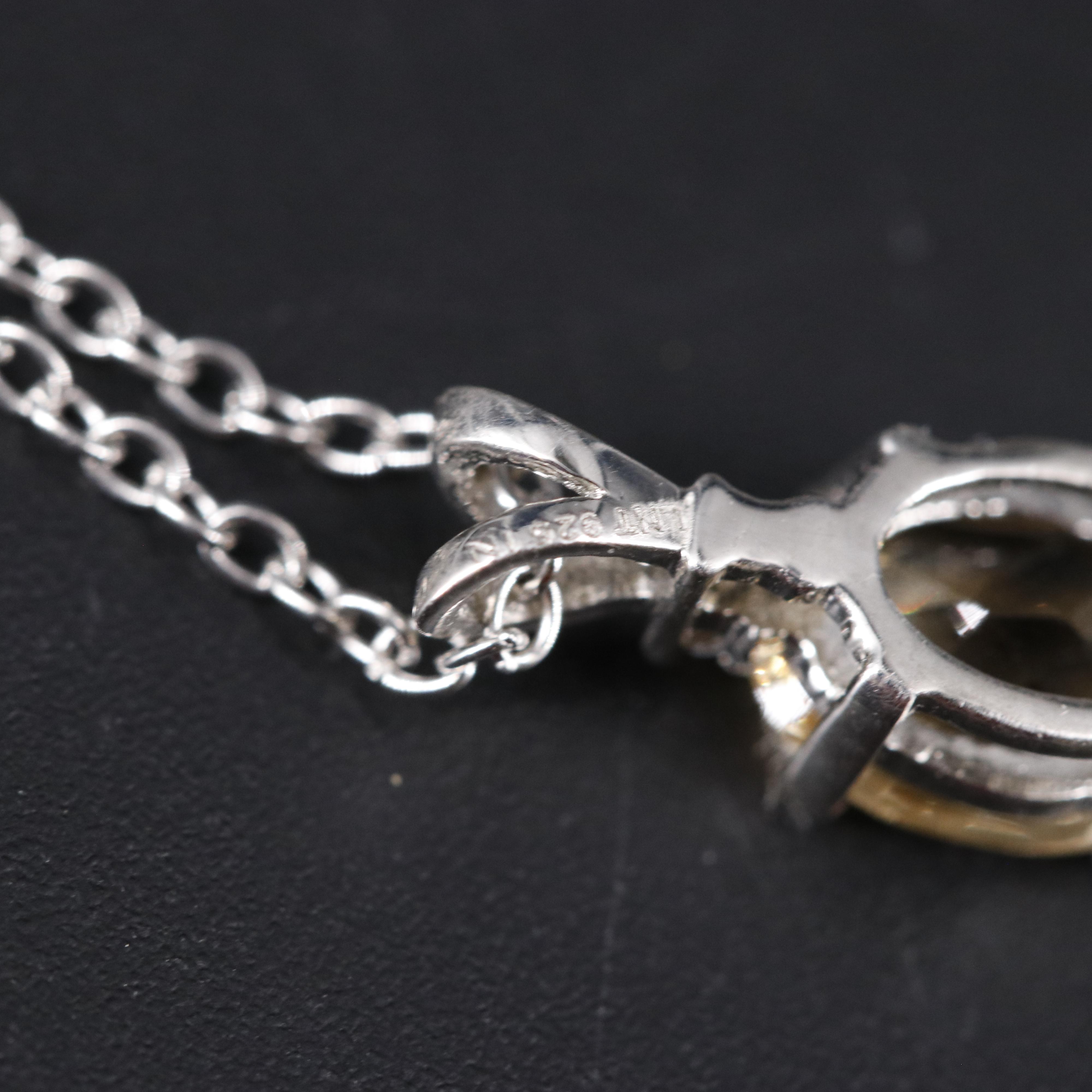 Sterling Silver Citrine Pendant Necklace