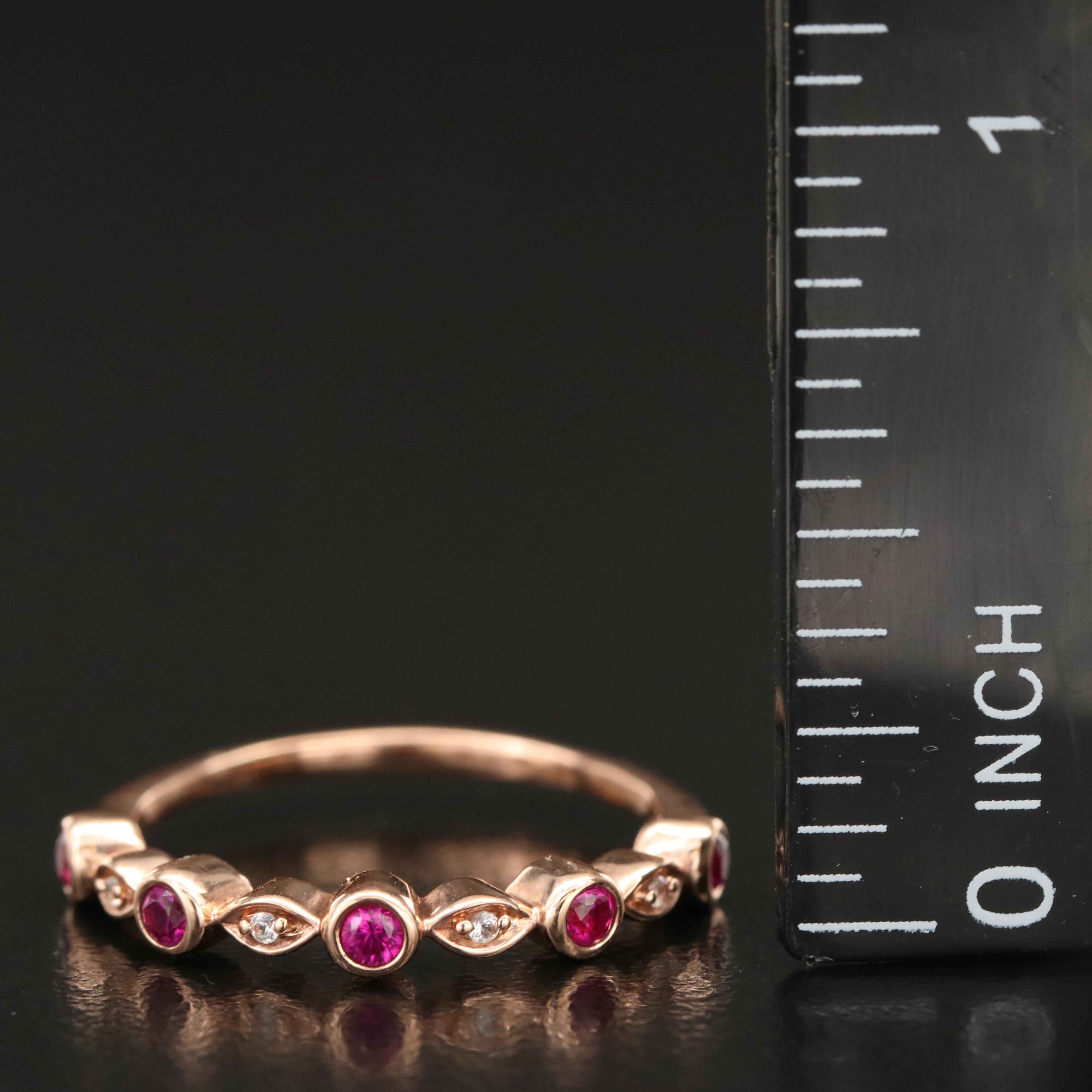 10K Rose Gold Ruby and Sapphire Ring