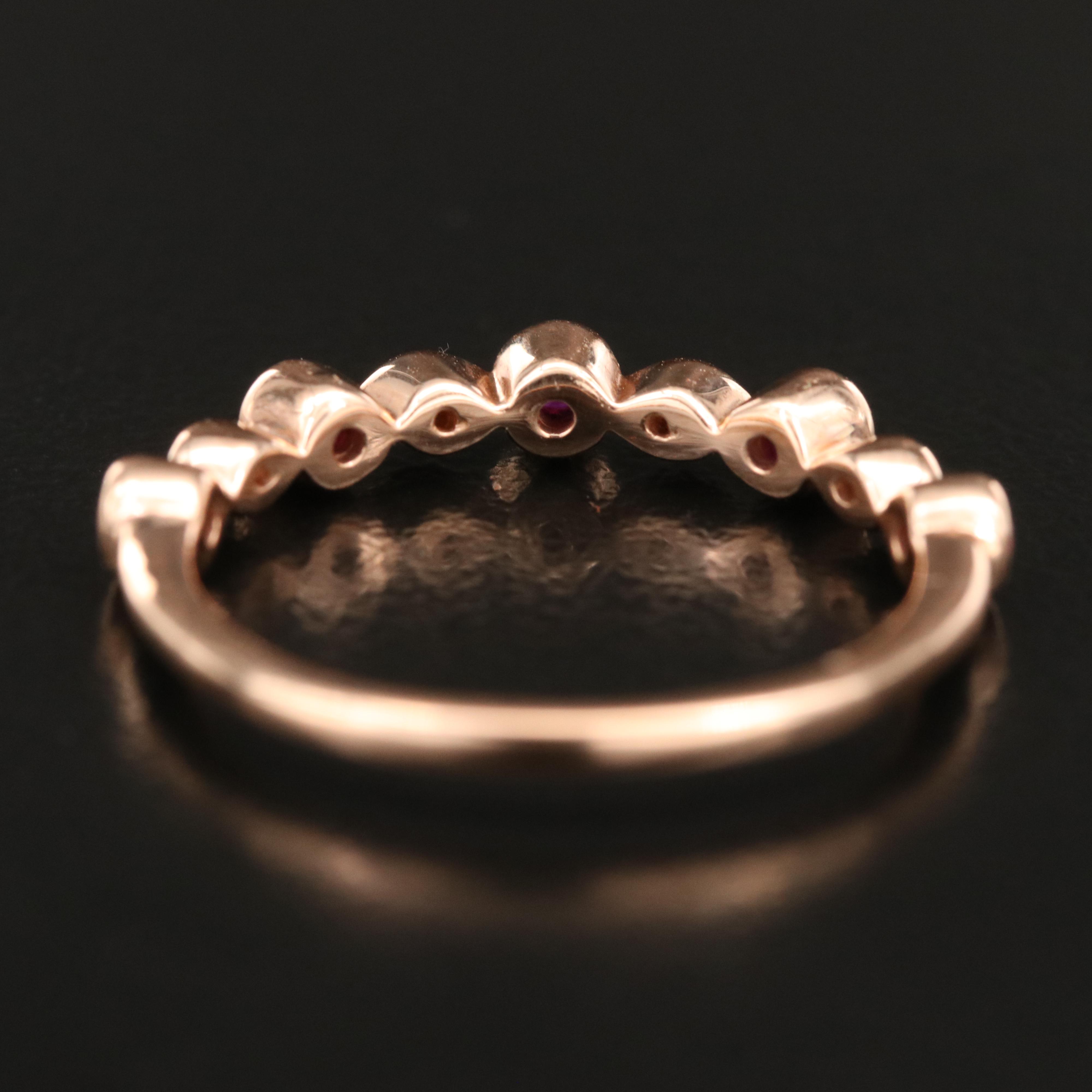 10K Rose Gold Ruby and Sapphire Ring