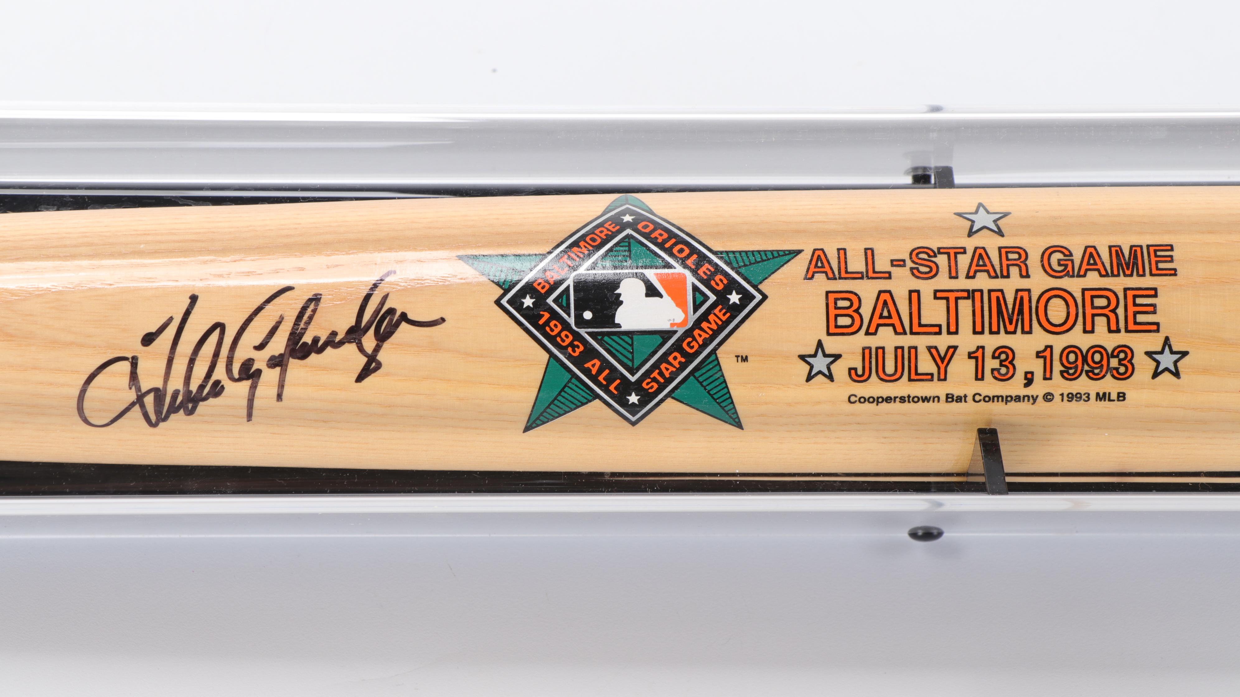 1993 MLB All-Star Game Andres Galarraga Signed Baseball Bat In Case, Program
