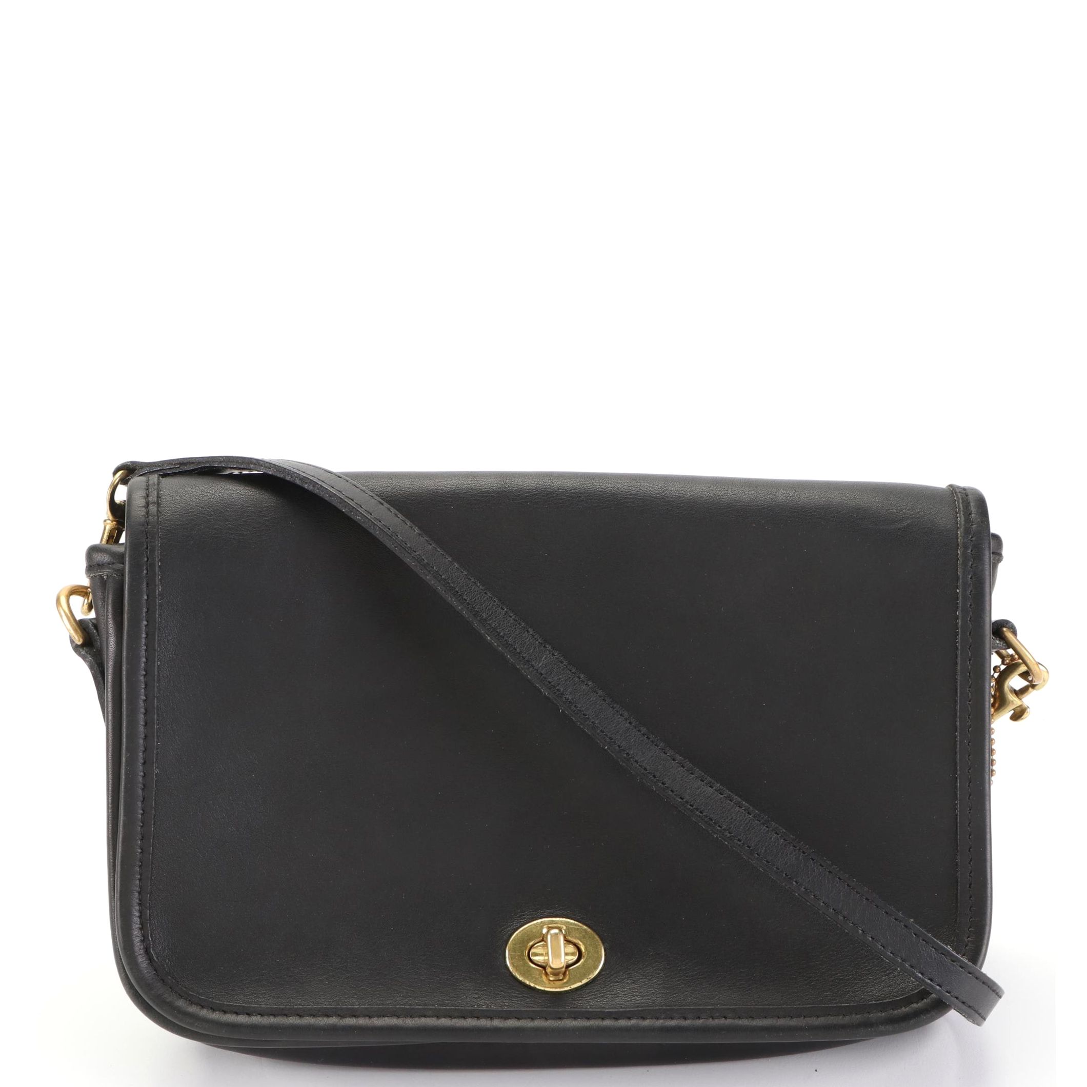 Coach Pocket Purse 9755 in Black Glove Tanned Leather