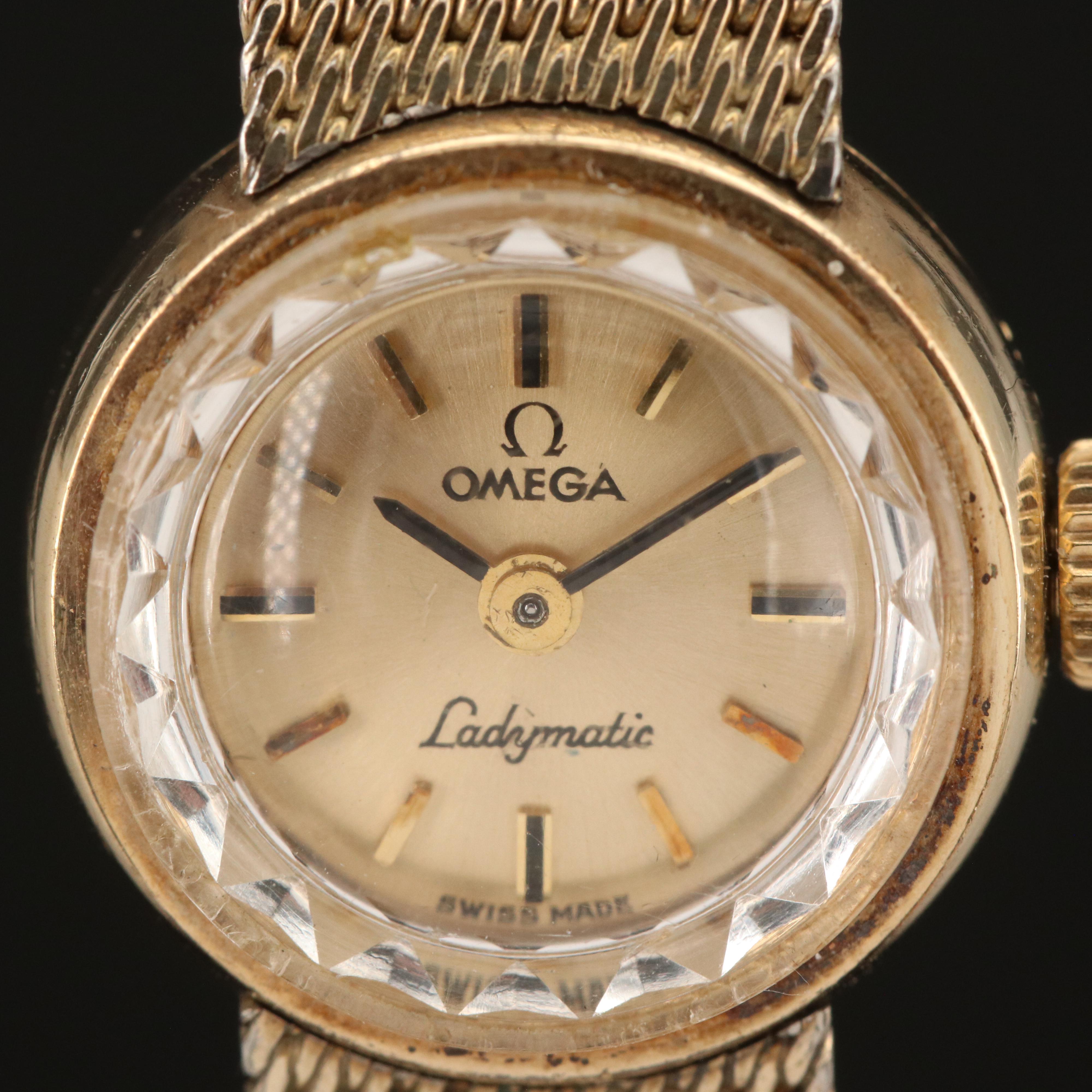 Omega Ladymatic Faceted Crystal Automatic Watch