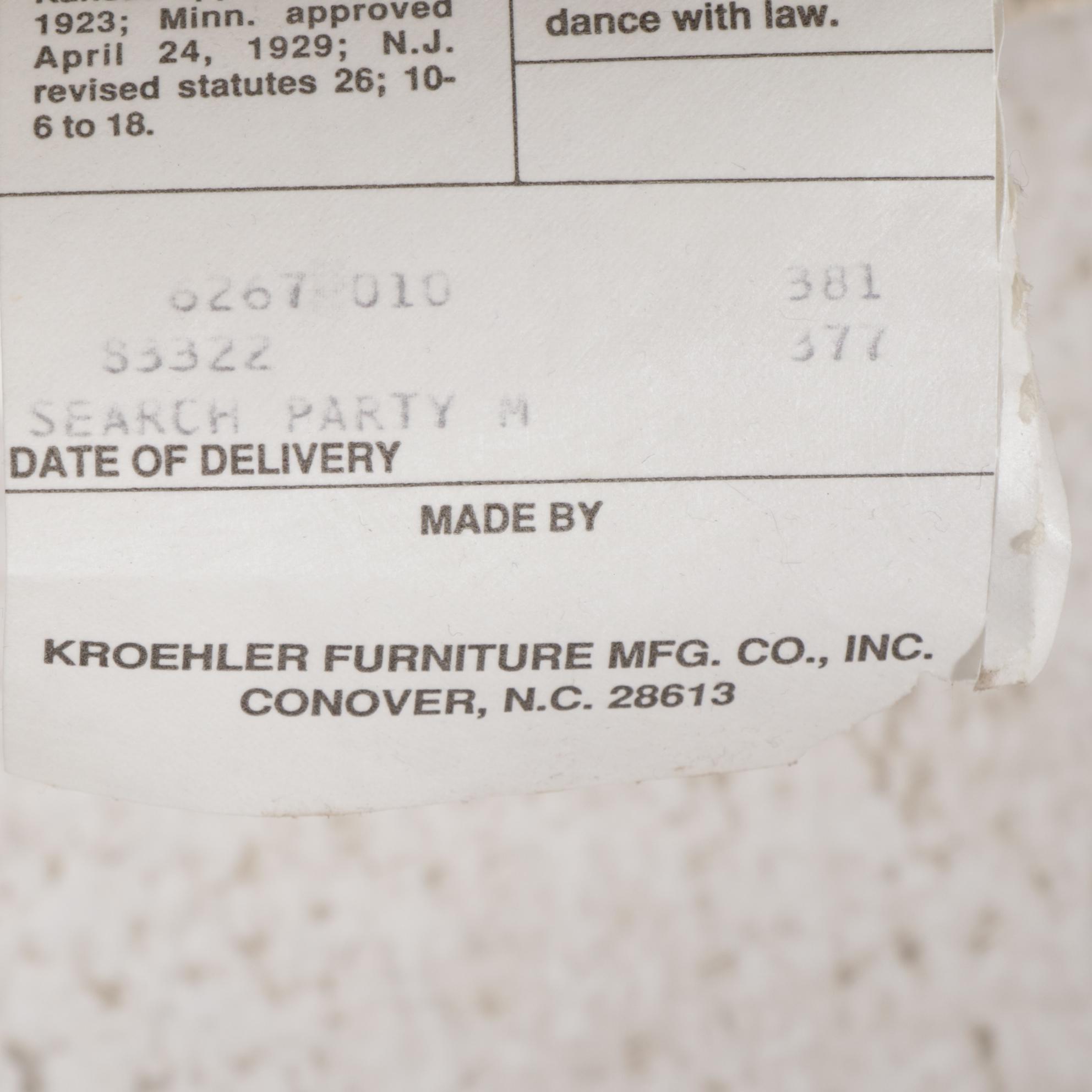 Kroehler Furniture Upholstered Armchair, Late 20th Century