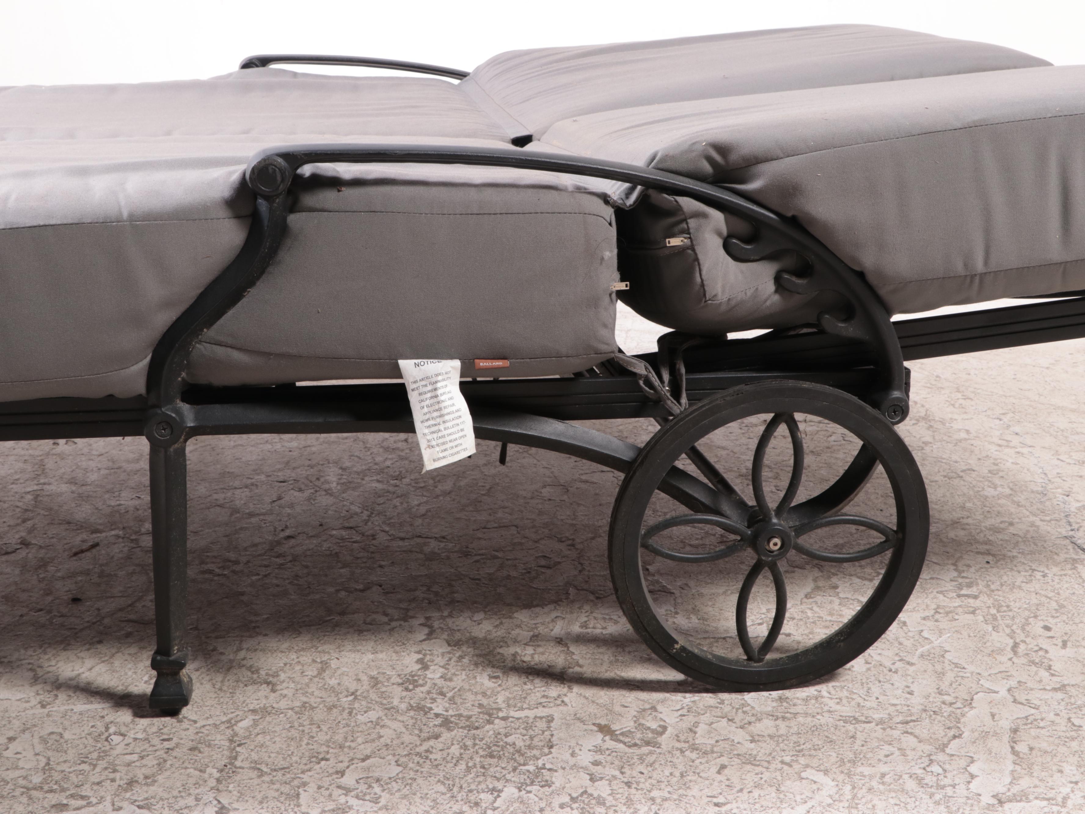 Ballard Designs "Amalfi" Double Chaise Patio Lounger with Cushions