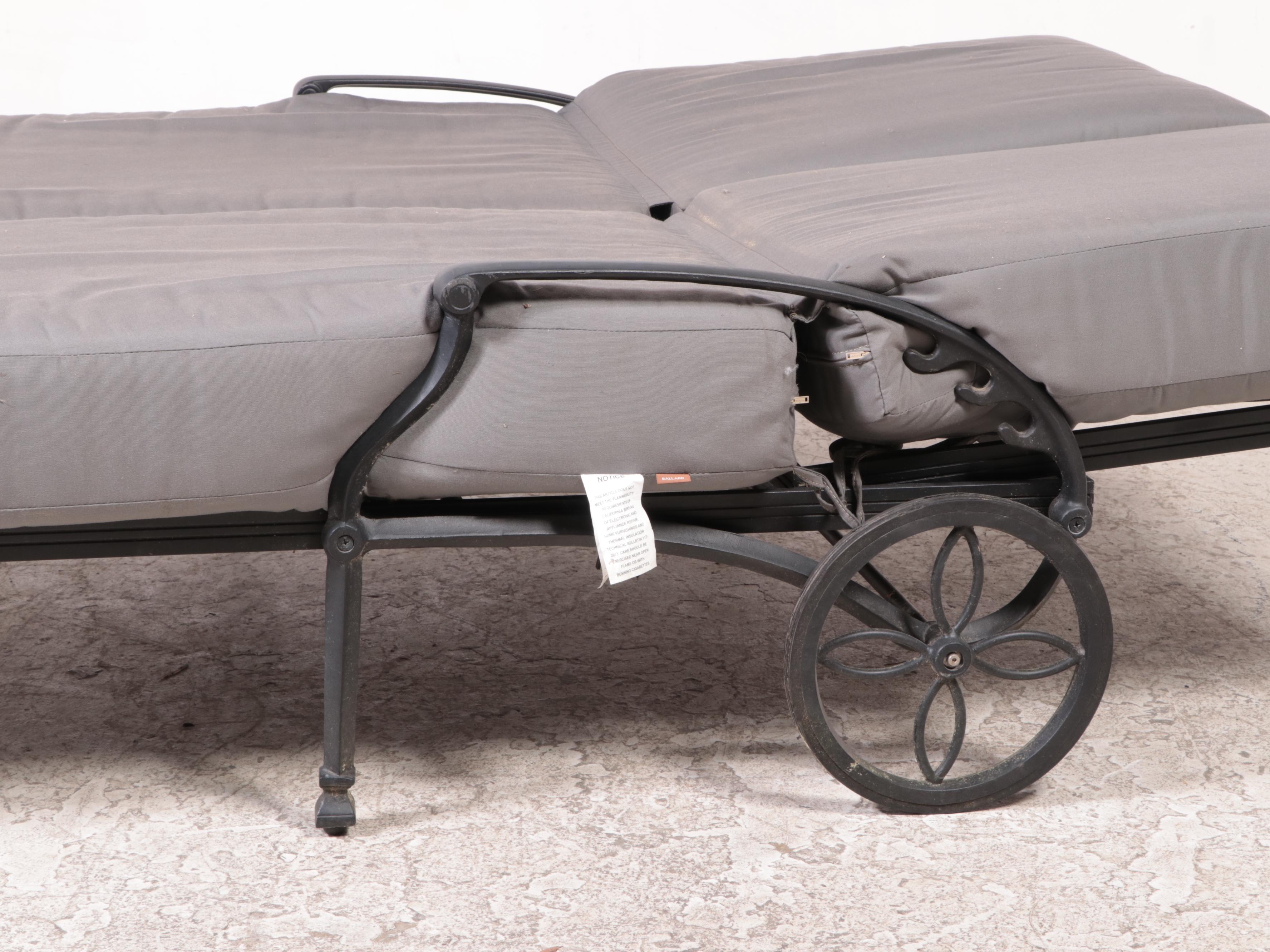 Ballard Designs "Amalfi" Double Chaise Patio Lounger with Cushions