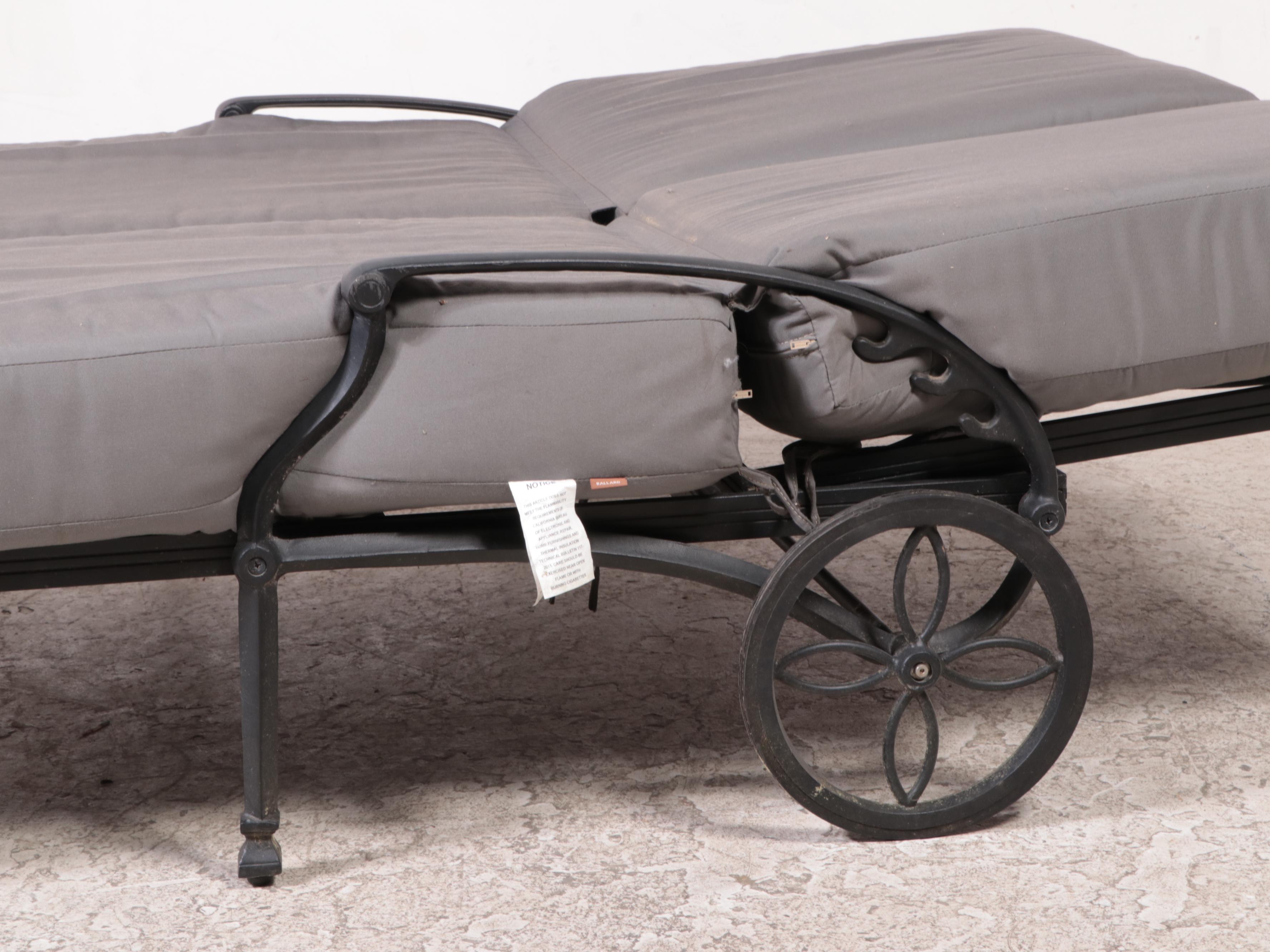 Ballard Designs "Amalfi" Double Chaise Patio Lounger with Cushions